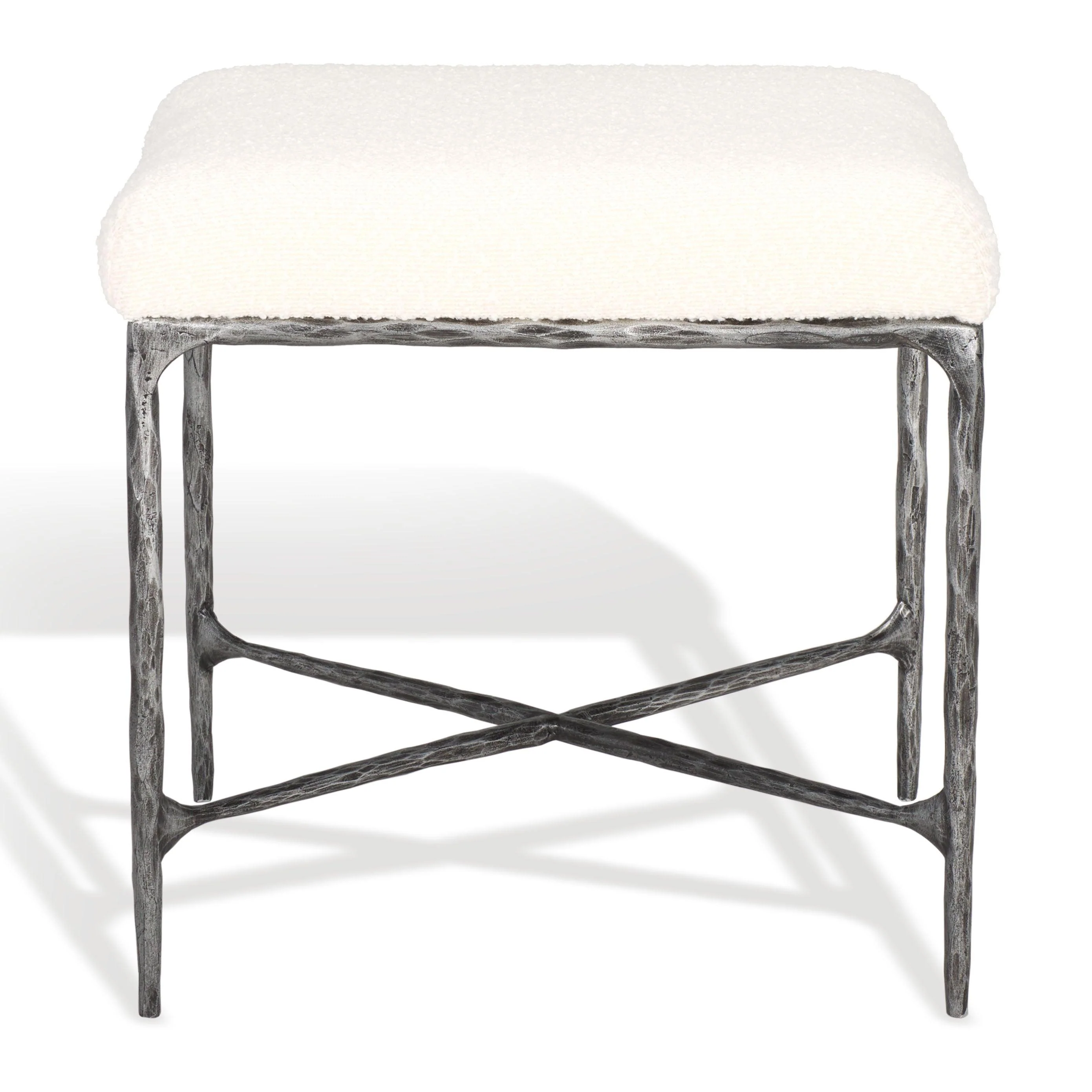 MANDY BOUCLE AND METAL OTTOMAN - Frankwebs