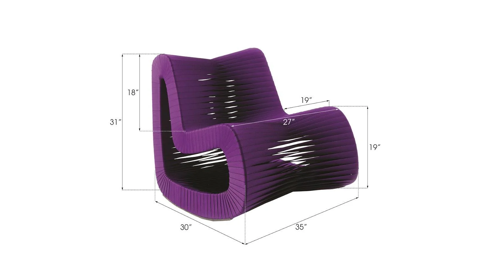 Seat Belt Rocking Chair, Purple - Frankwebs