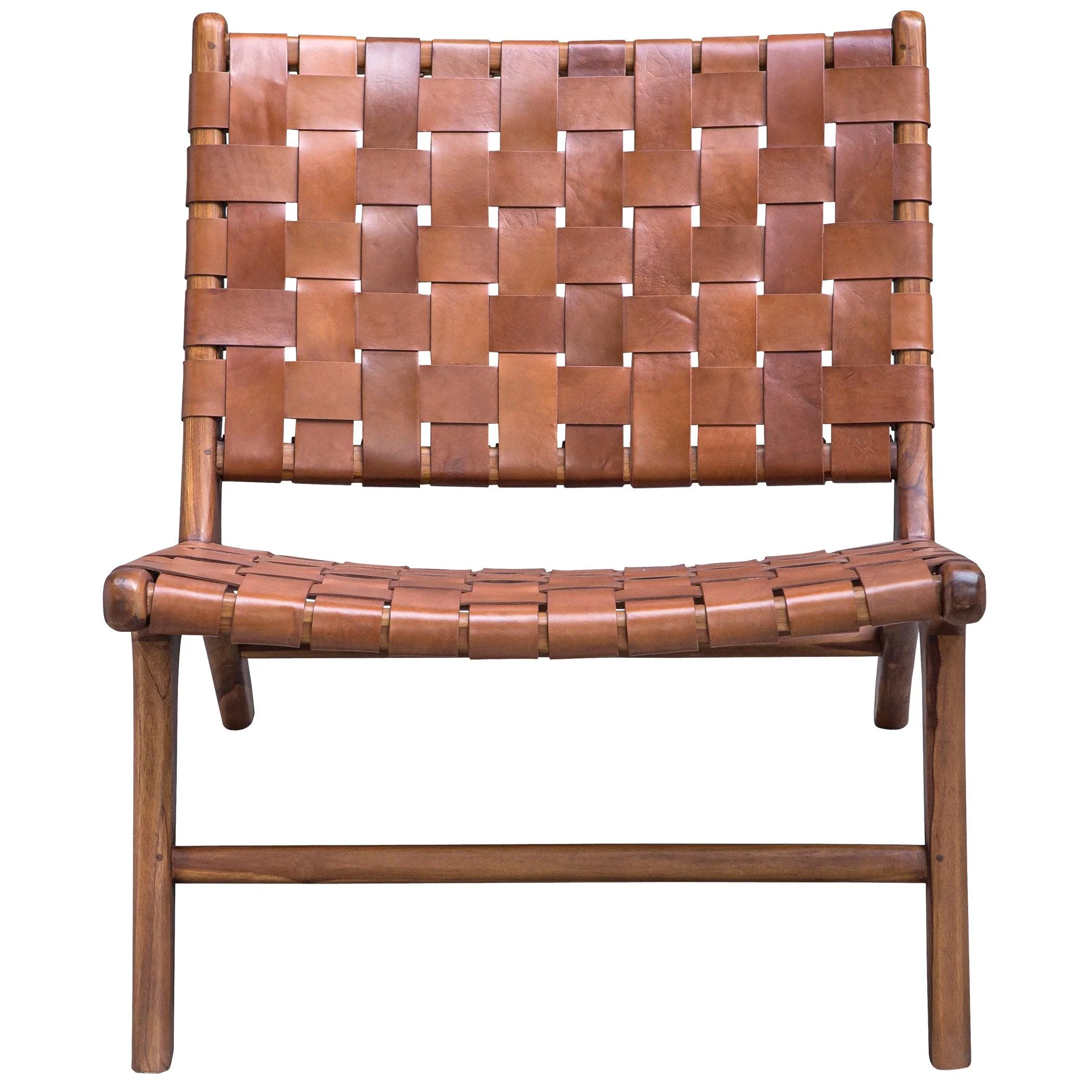 Plait Woven Leather Accent Chair - Frankwebs