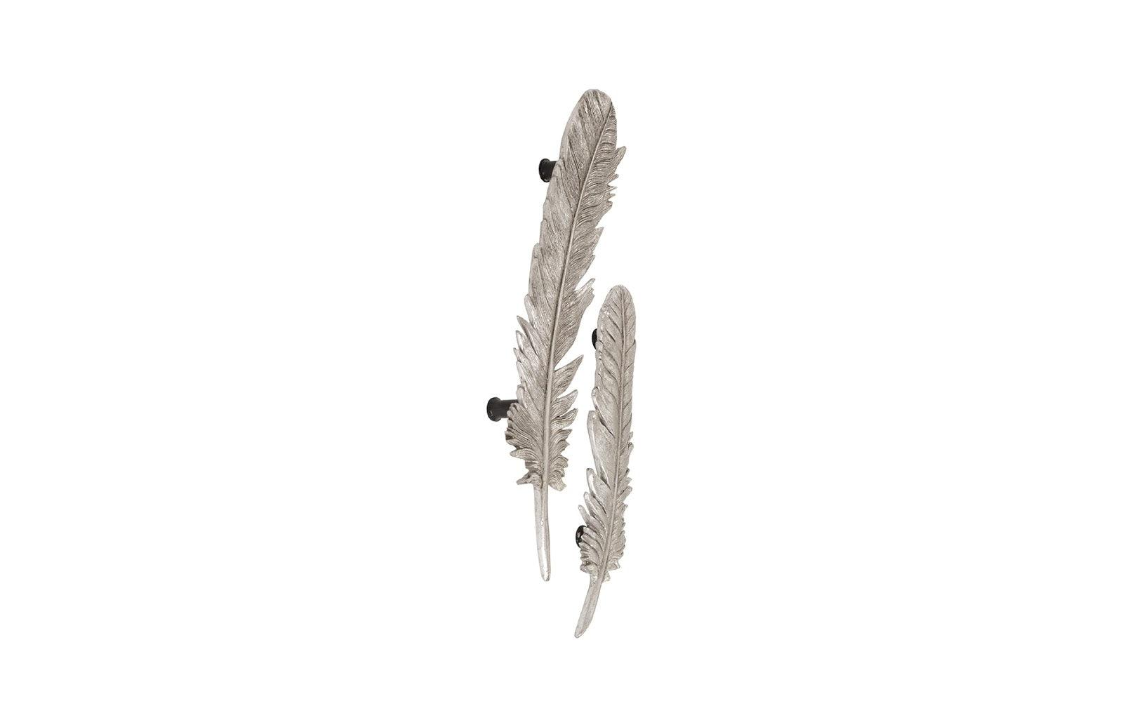Feathers Wall Art, Small, Silver Leaf, Set of 2 - Frankwebs