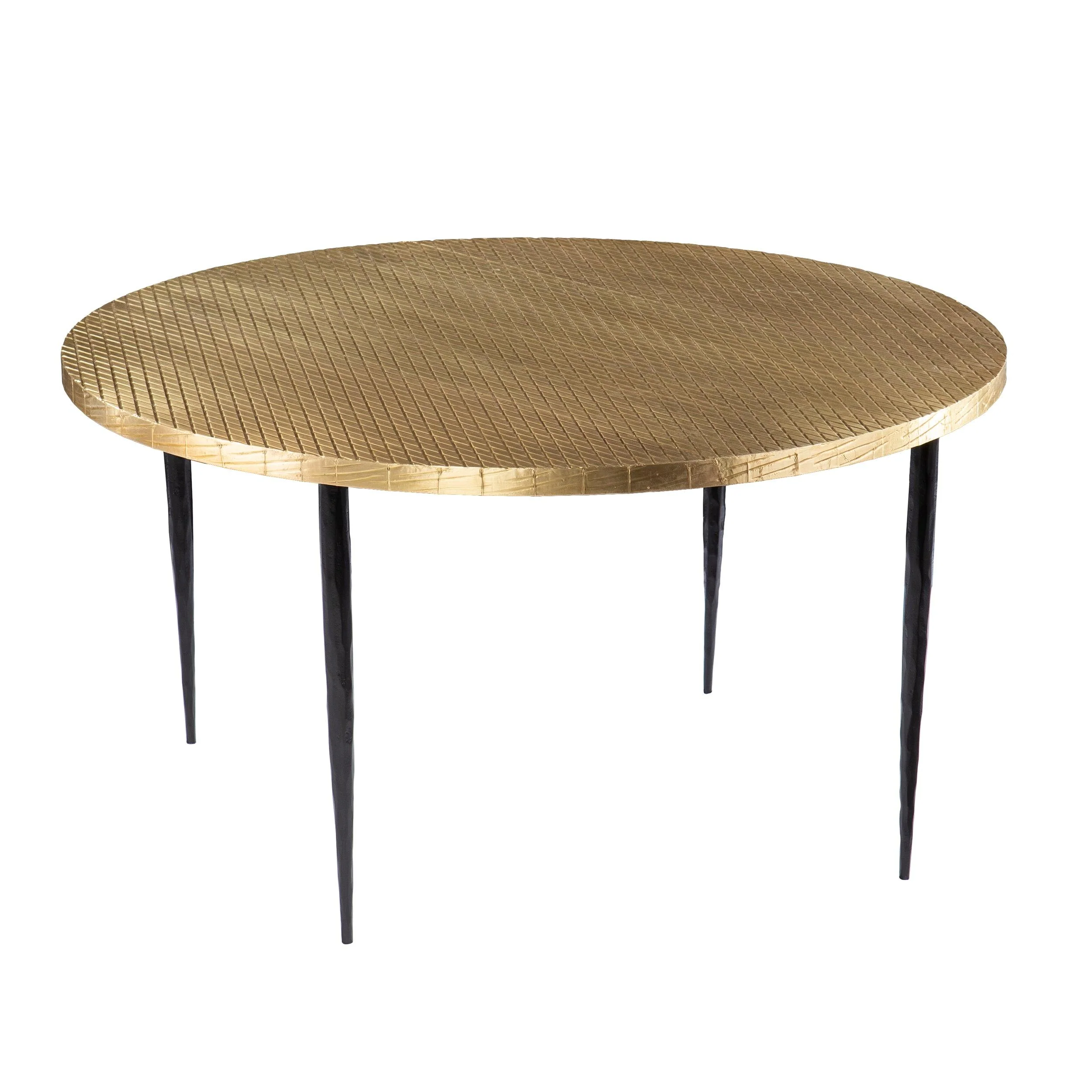 Judmont Round Cocktail Table w/ Embossed Top - Frankwebs