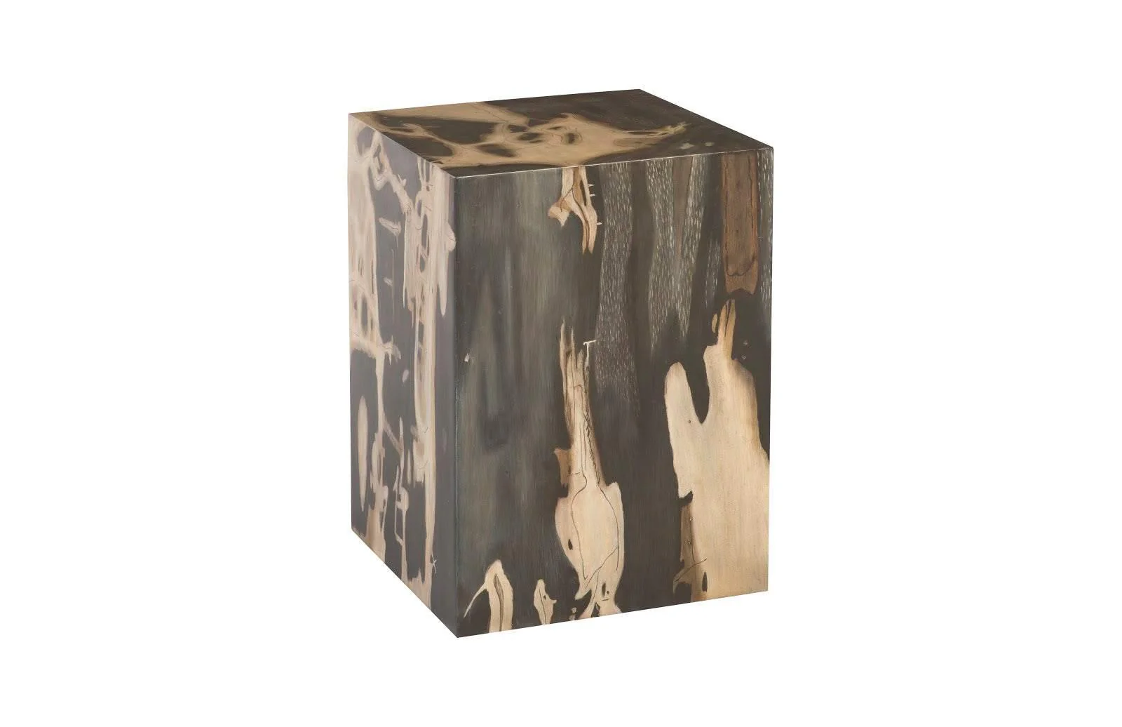 Cast Petrified Wood Stool, Resin, Square - Frankwebs