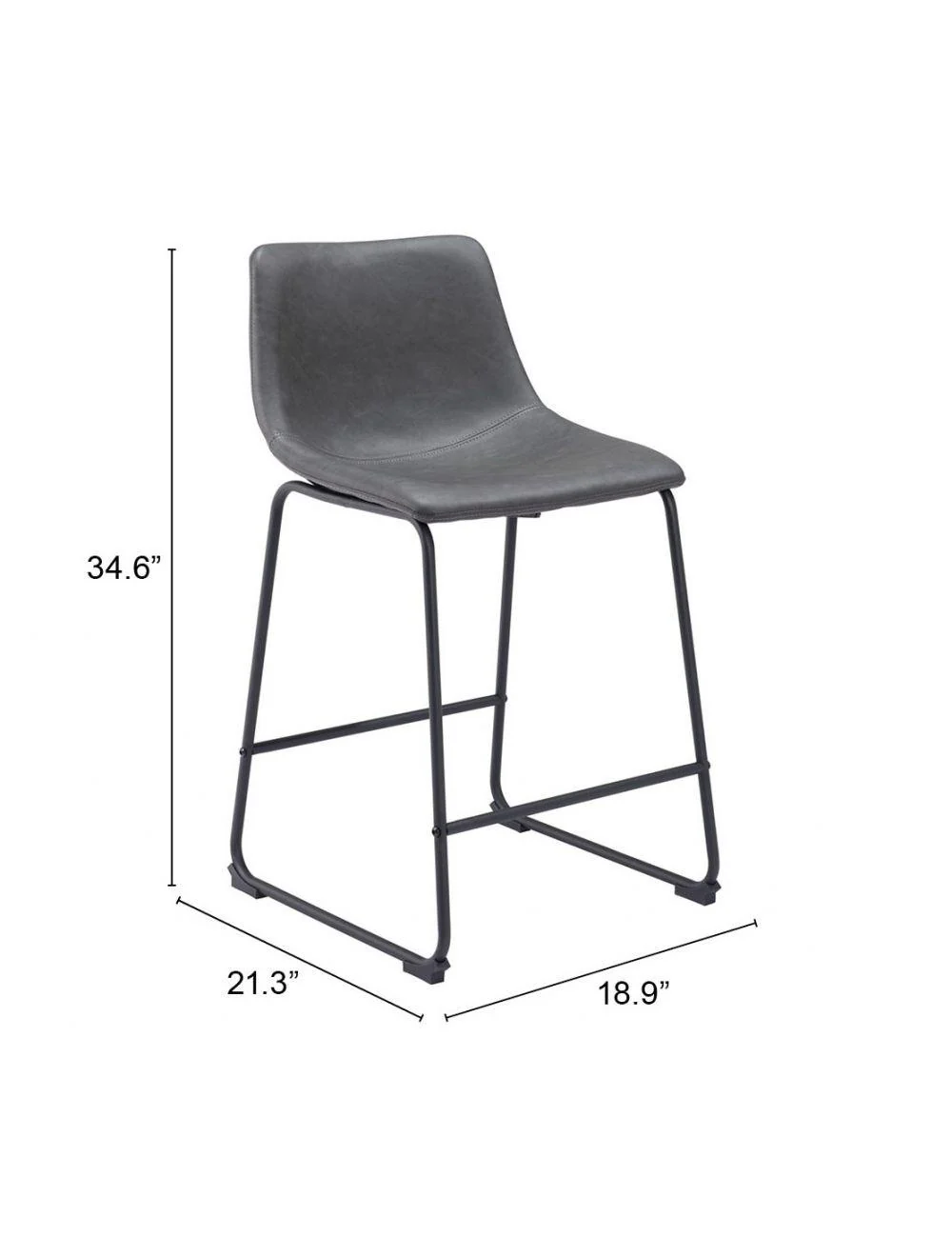 Smart Counter Chair (Set of 2) Charcoal - Frankwebs