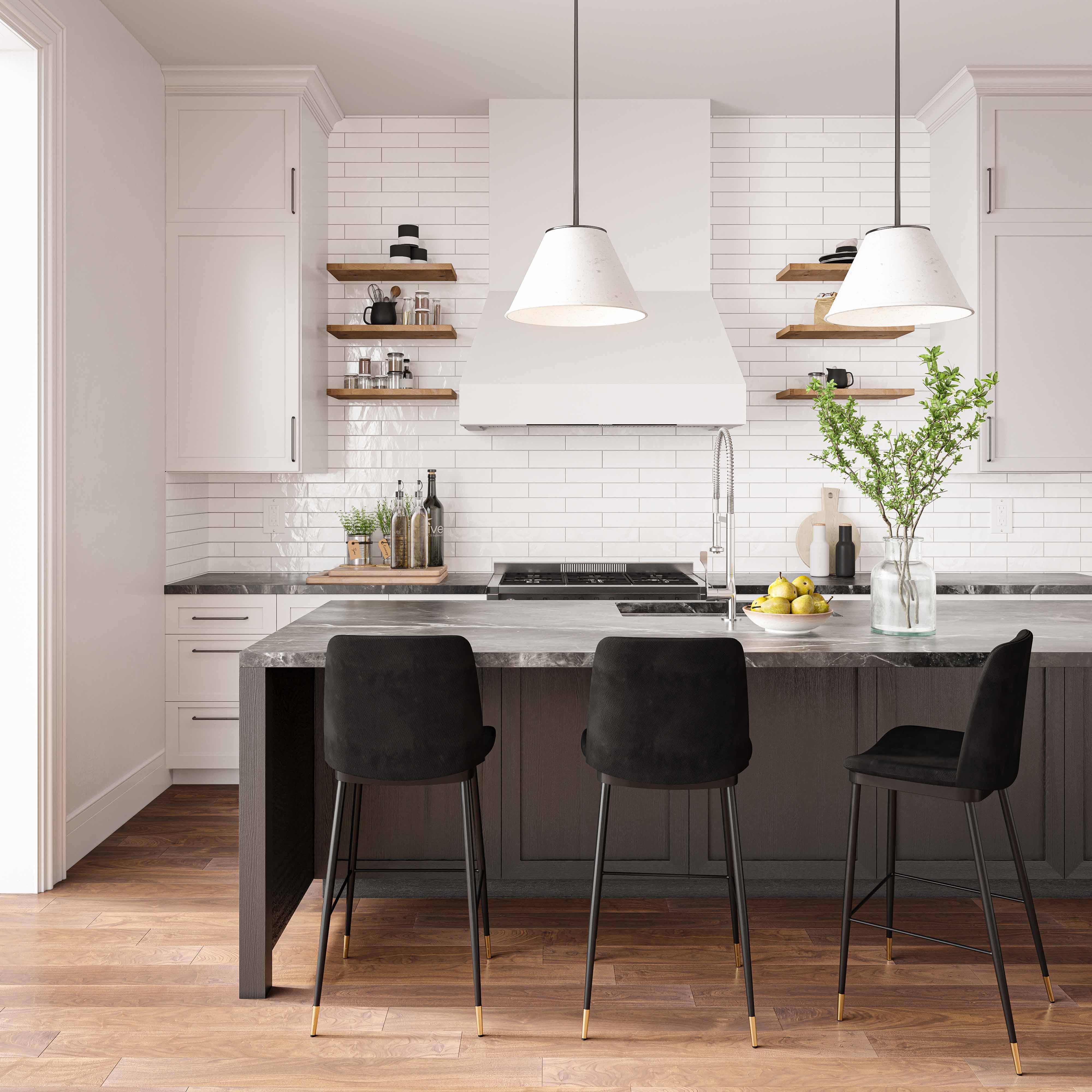 Evora Black Velvet Counter Stool (Set of 2) - Frankwebs