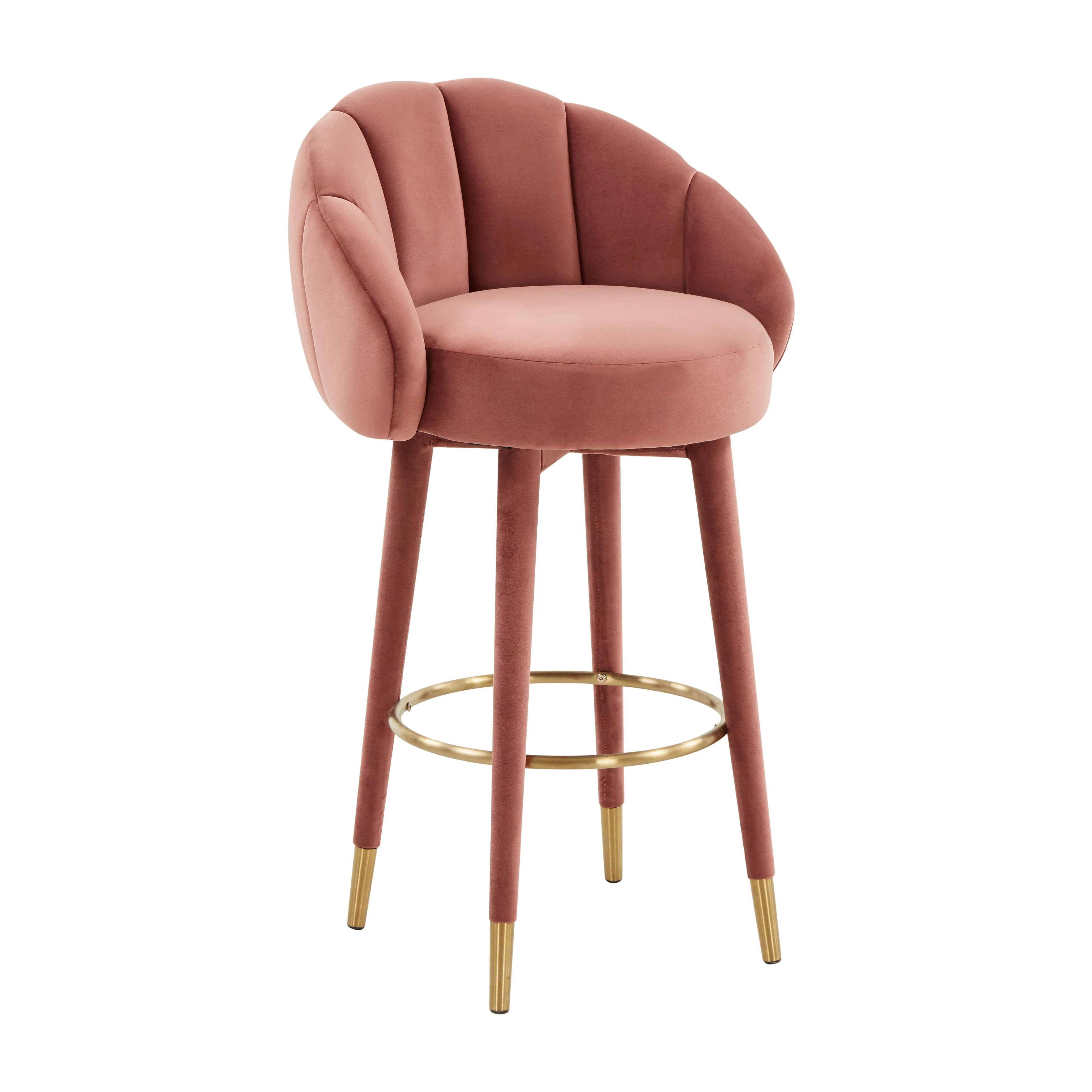 Myla Salmon Swivel Bar Stool - Frankwebs