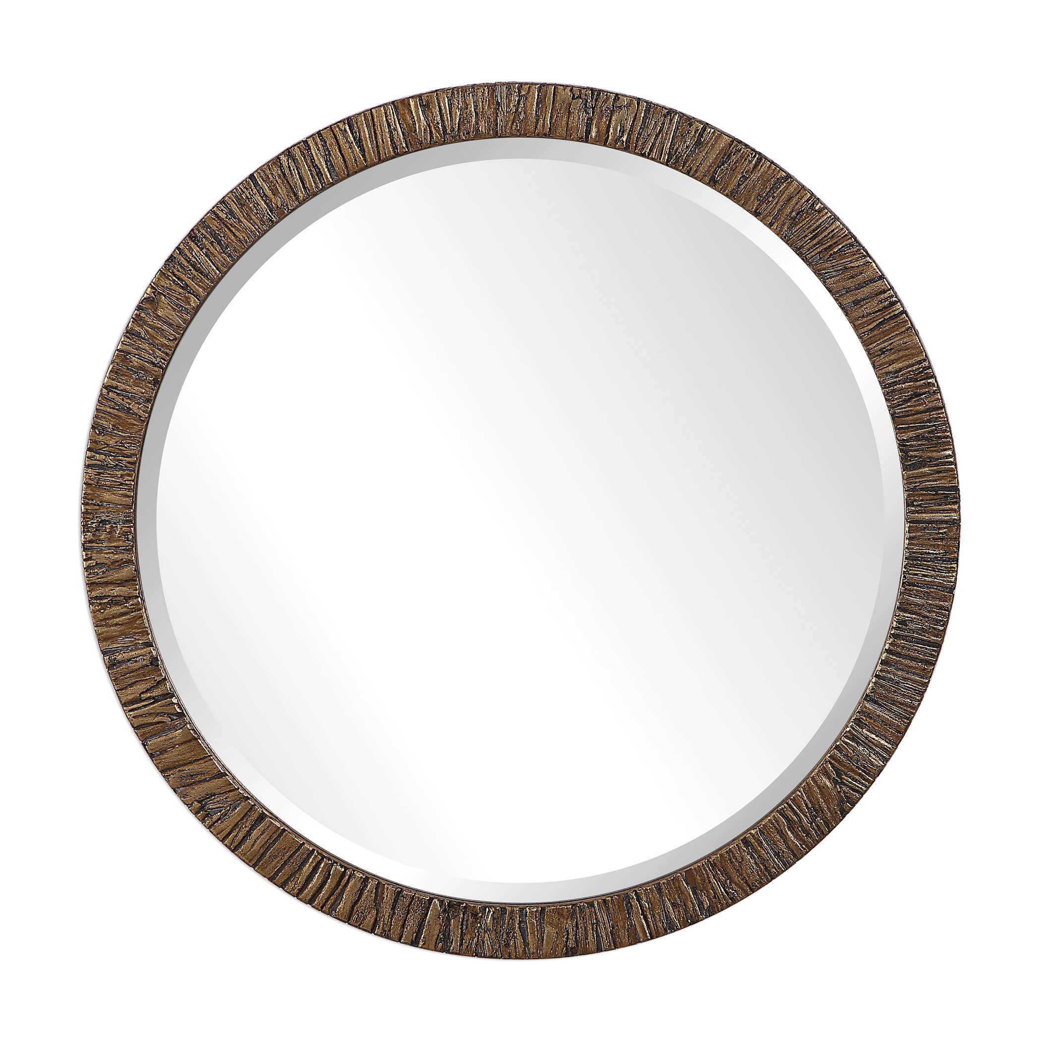 WAYDE GOLD BARK ROUND MIRROR - Frankwebs