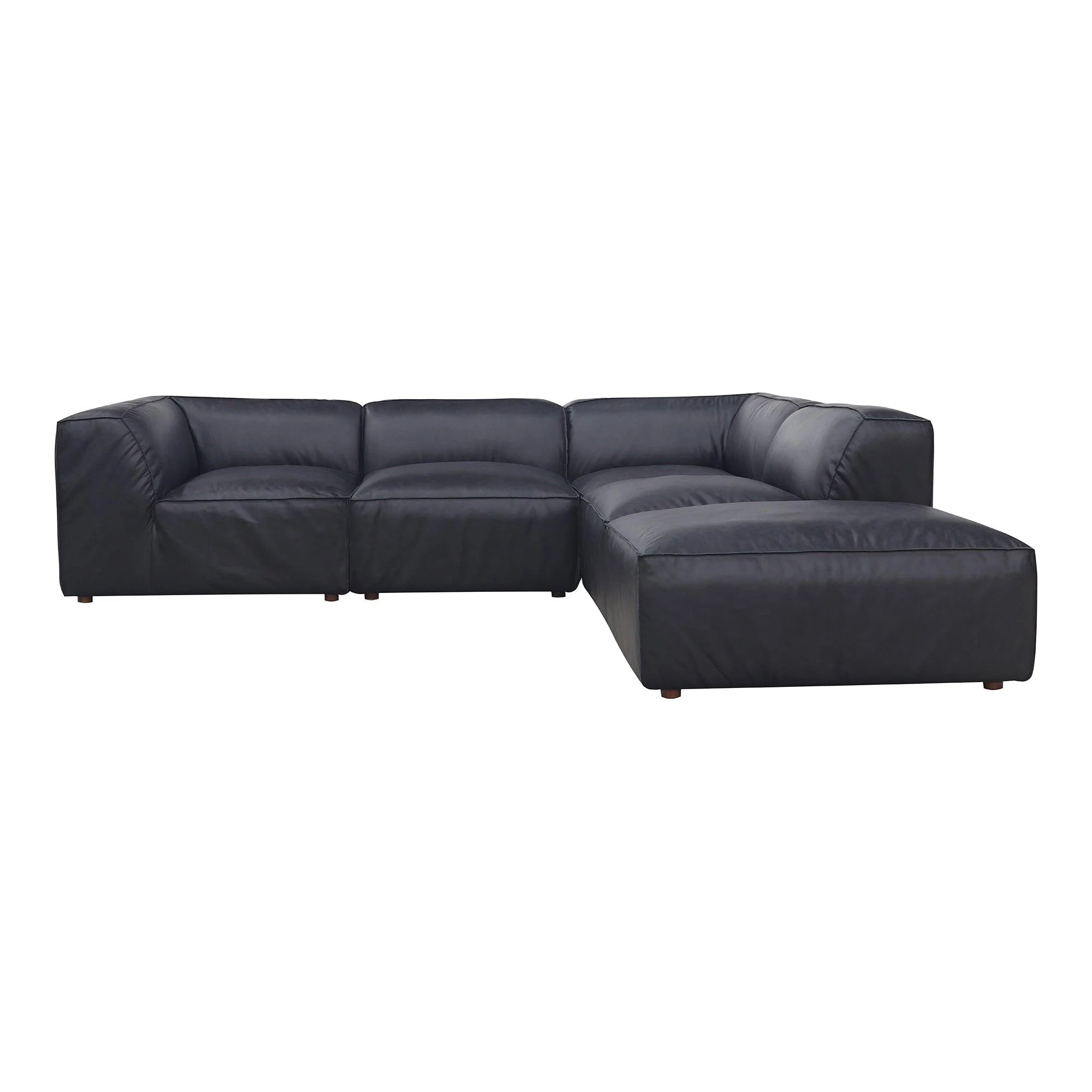 Form Classic L Modular Sectional Vantage Black Leather - Frankwebs