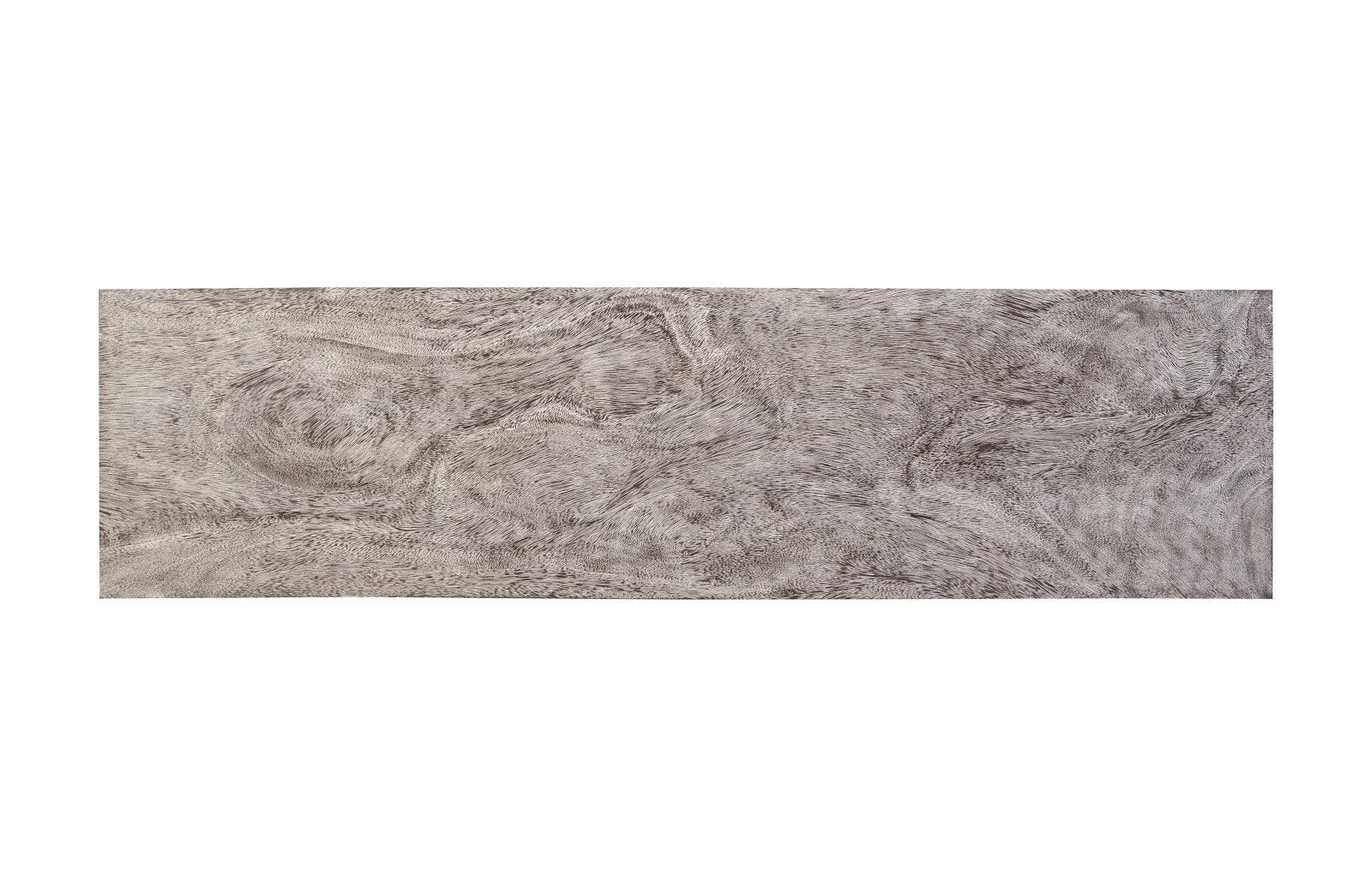 Atlas Console Table, Chamcha Wood, Gray Stone Finish, Metal - Frankwebs