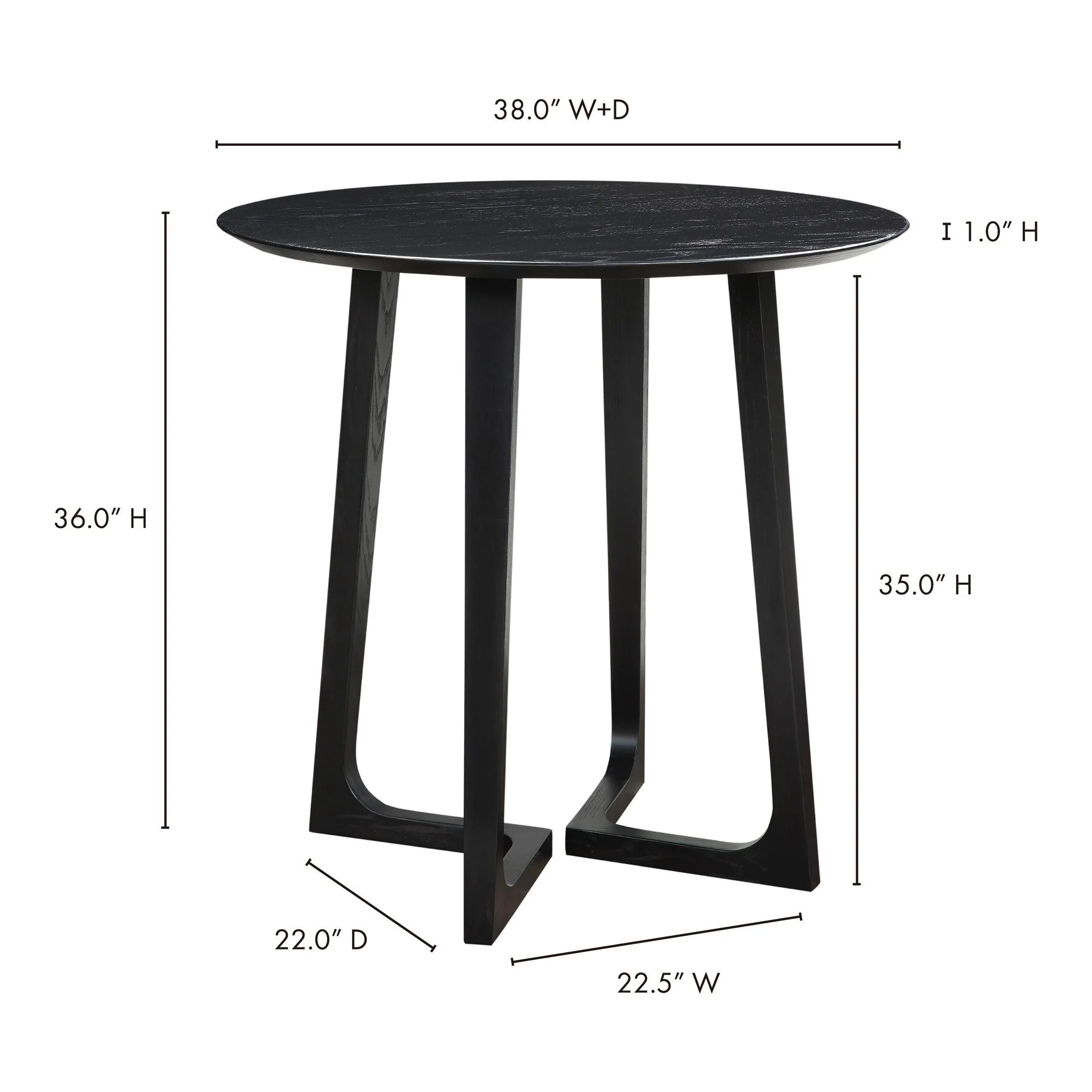 Godenza Counter Table Black Ash - Frankwebs