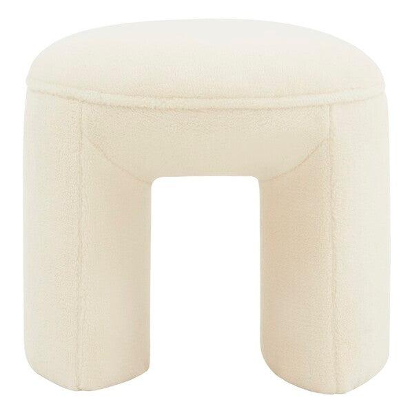 VIVIE FAUX SHEARLING OTTOMAN - Frankwebs
