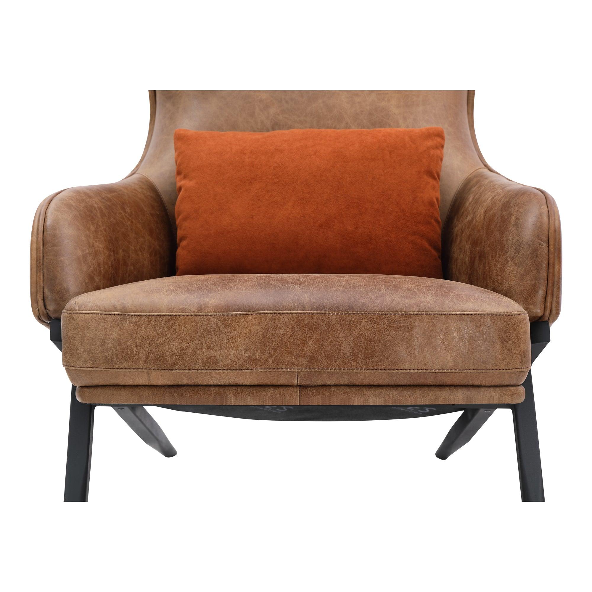 Amos Leather Accent Chair Open Road Brown Leather - Frankwebs
