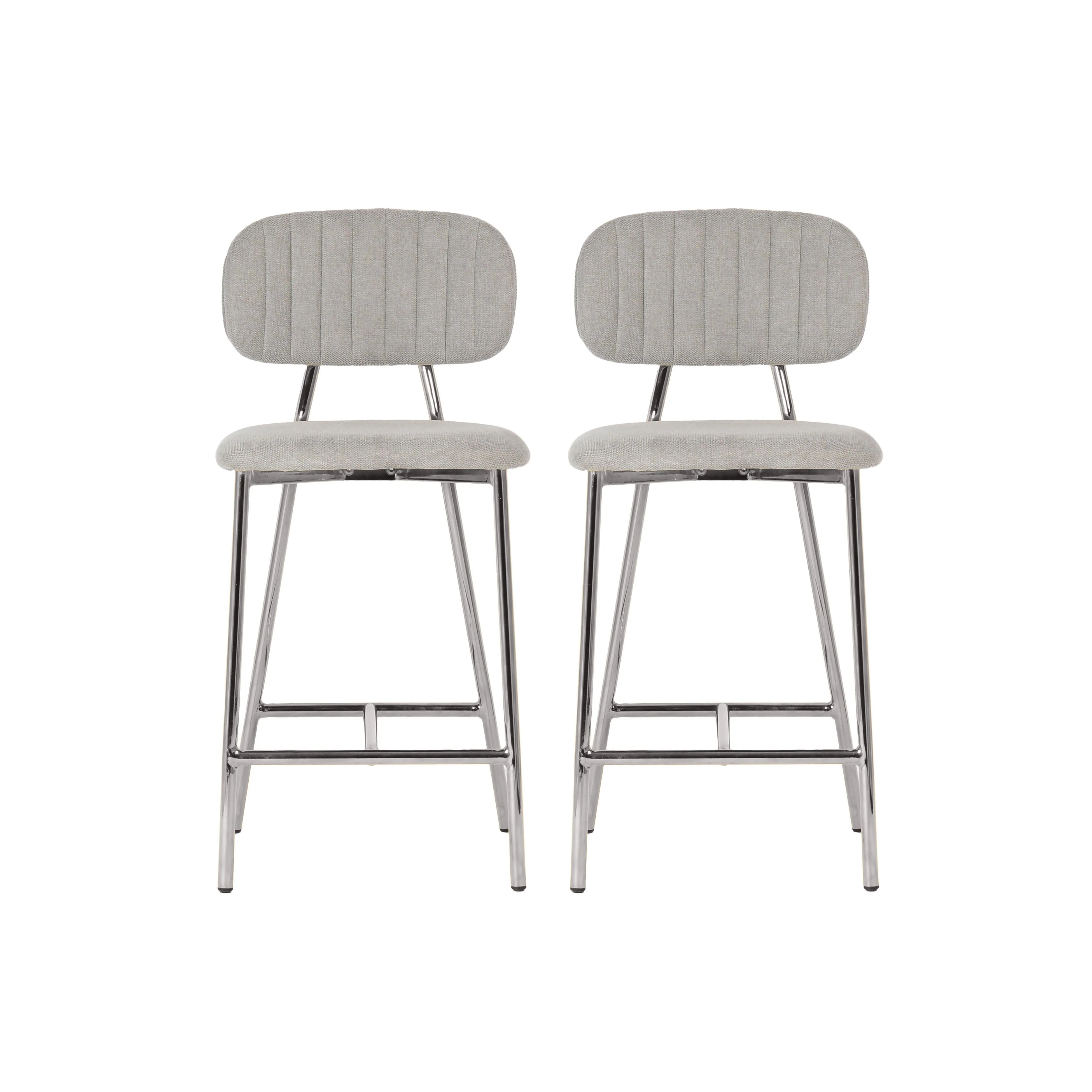 Ariana Grey Counter Stool - Silver Legs (Set of 2) - Frankwebs