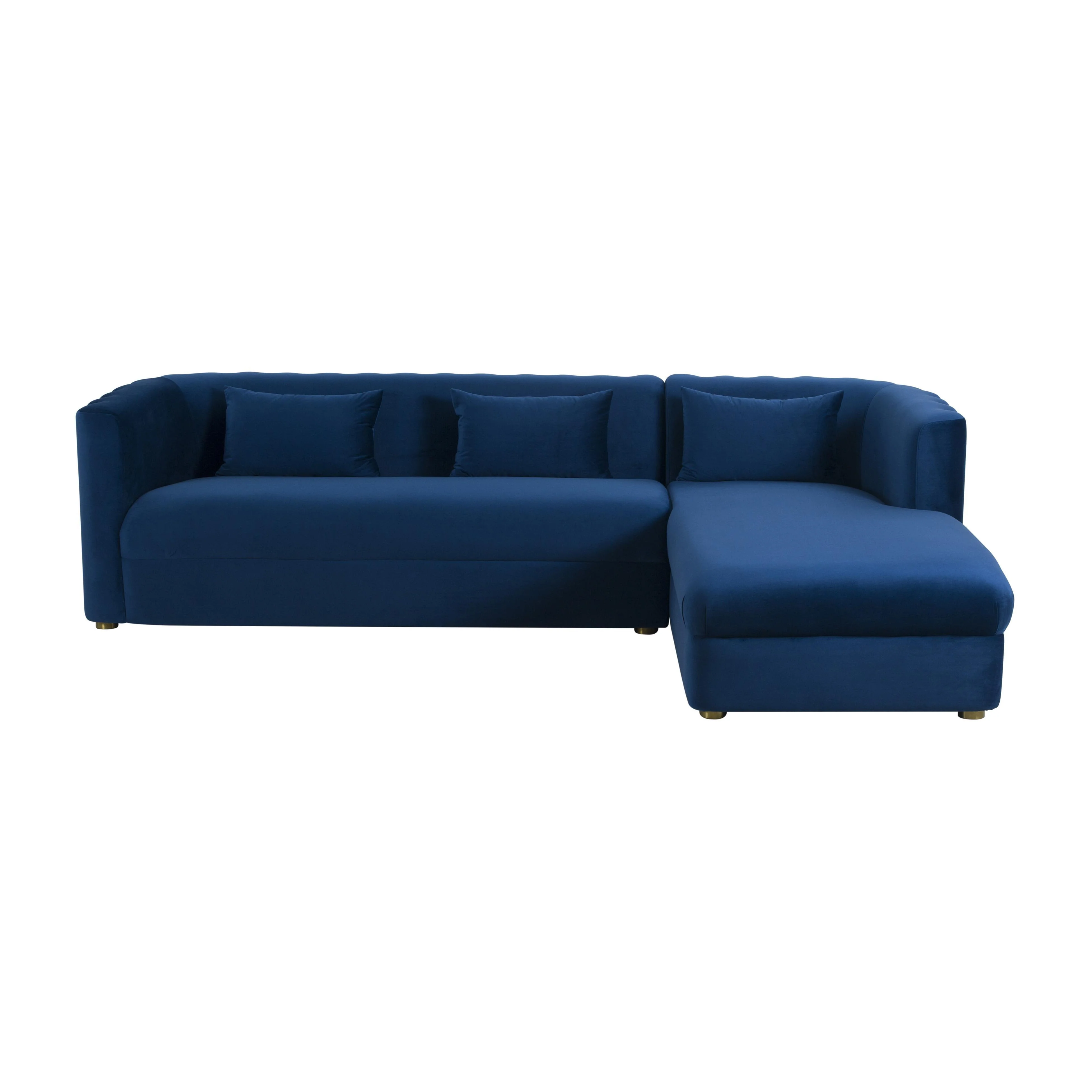 Callie Navy Velvet Sectional - RAF - Frankwebs