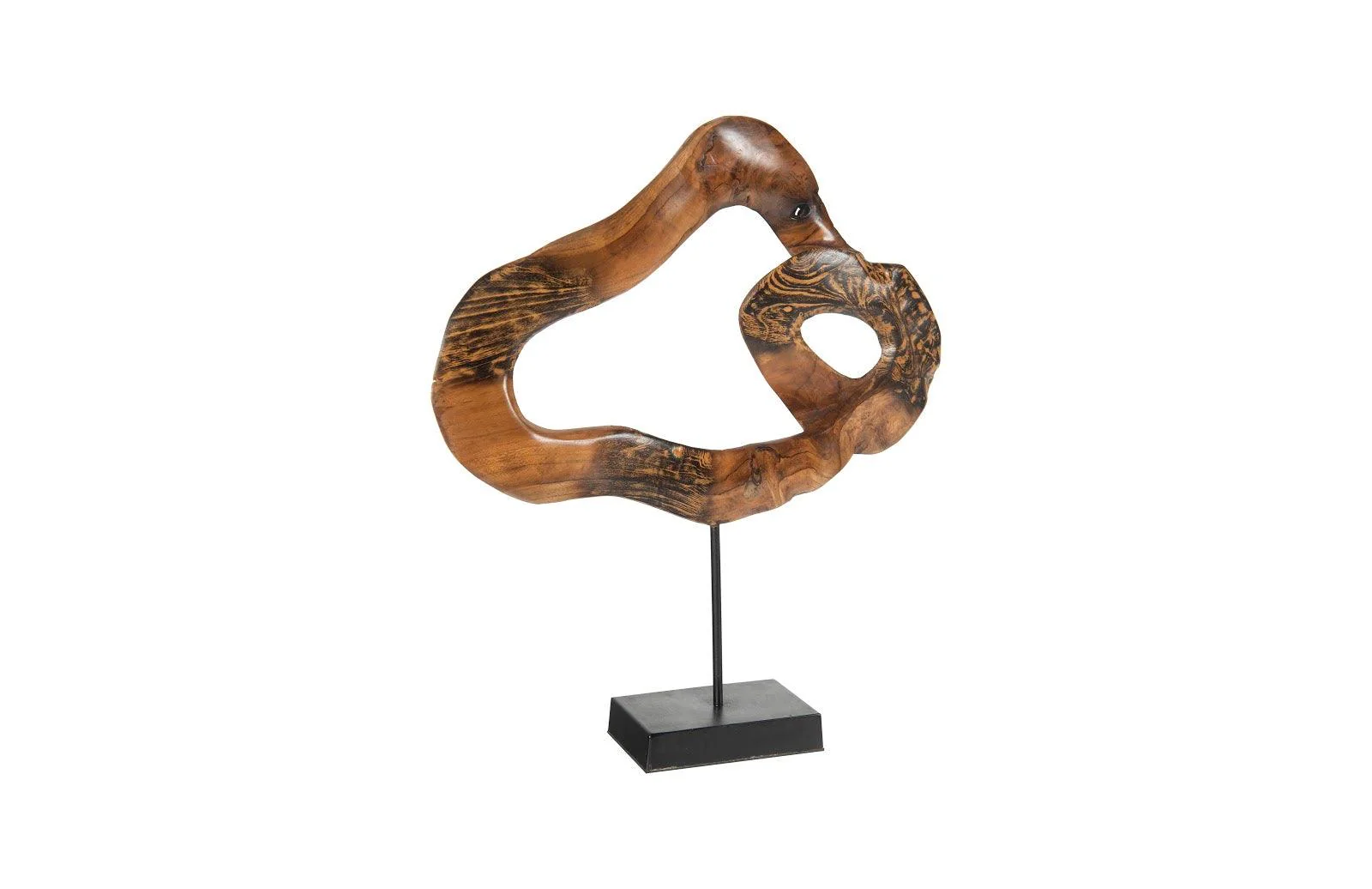 Carved Teak Swirl on Stand - Frankwebs