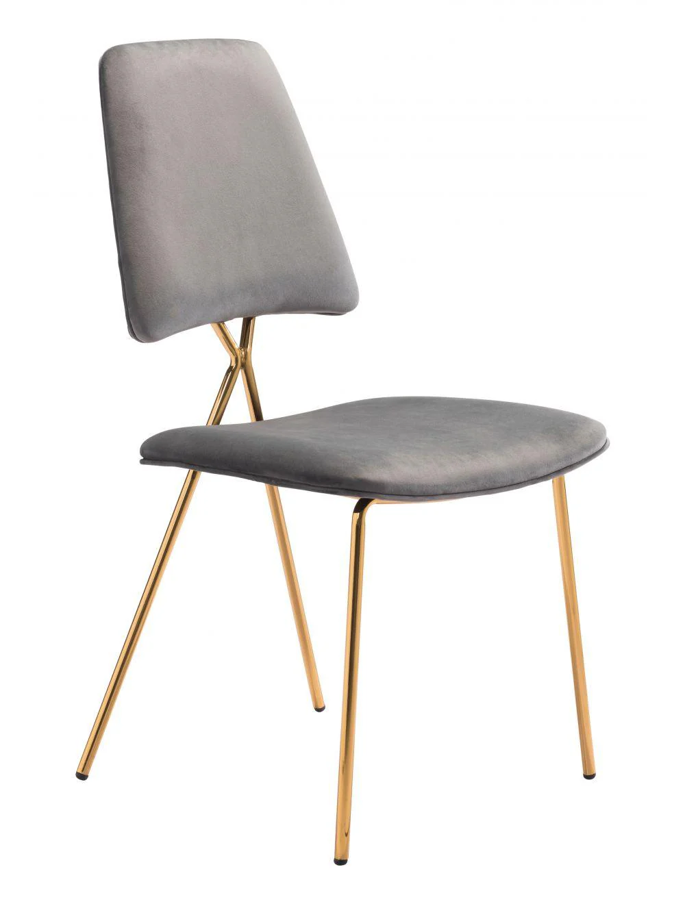 Chloe Dining Chair (Set of 2) Gray & Gold - Frankwebs