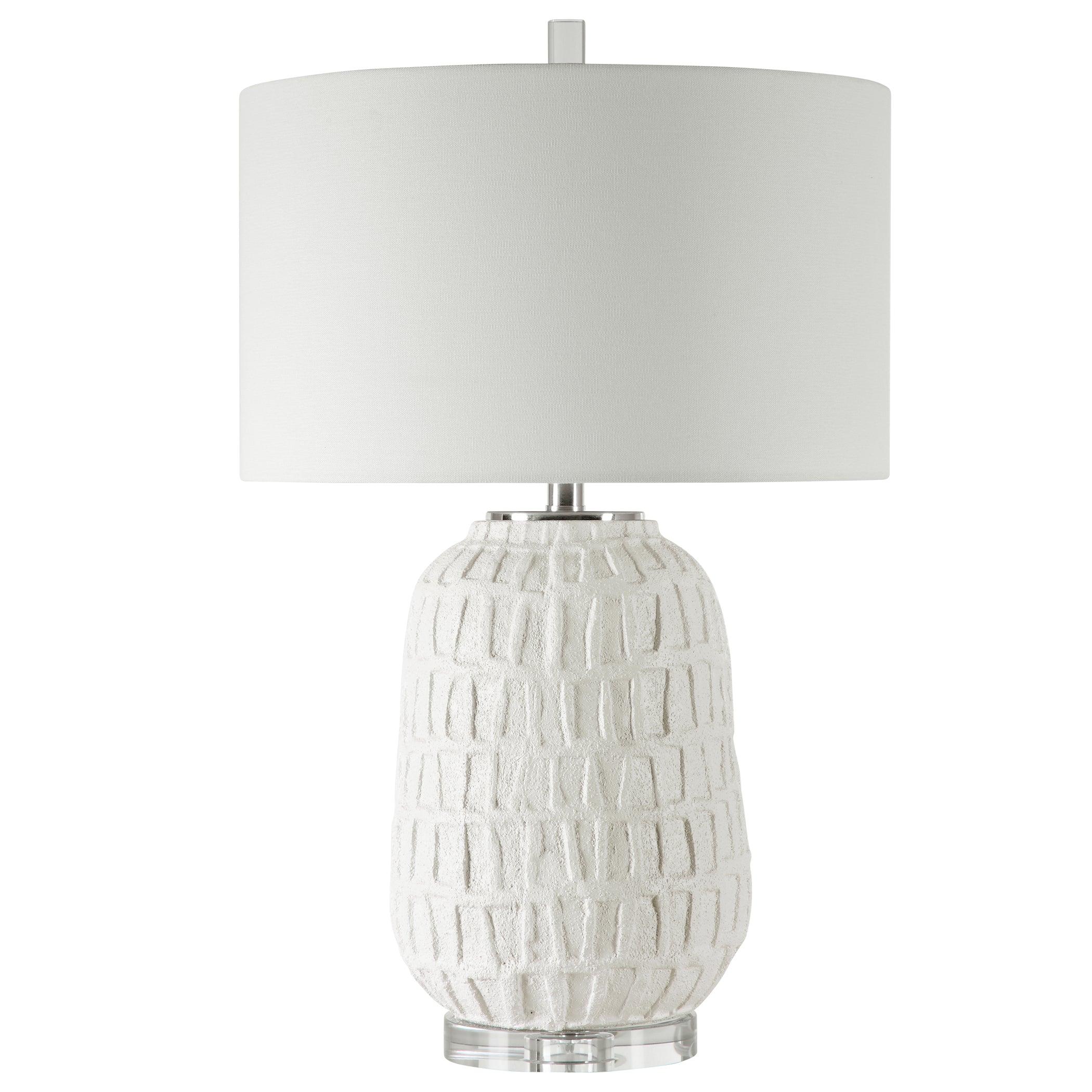 CAELINA TEXTURED WHITE TABLE LAMP - Frankwebs