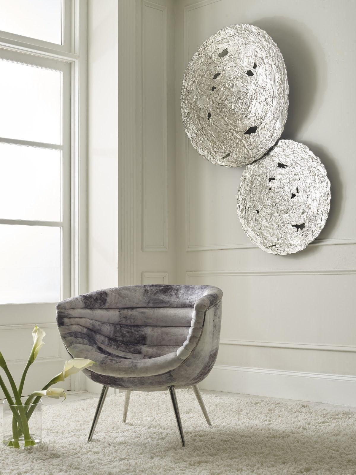 Molten Wall Disc, Medium, Silver Leaf - Frankwebs