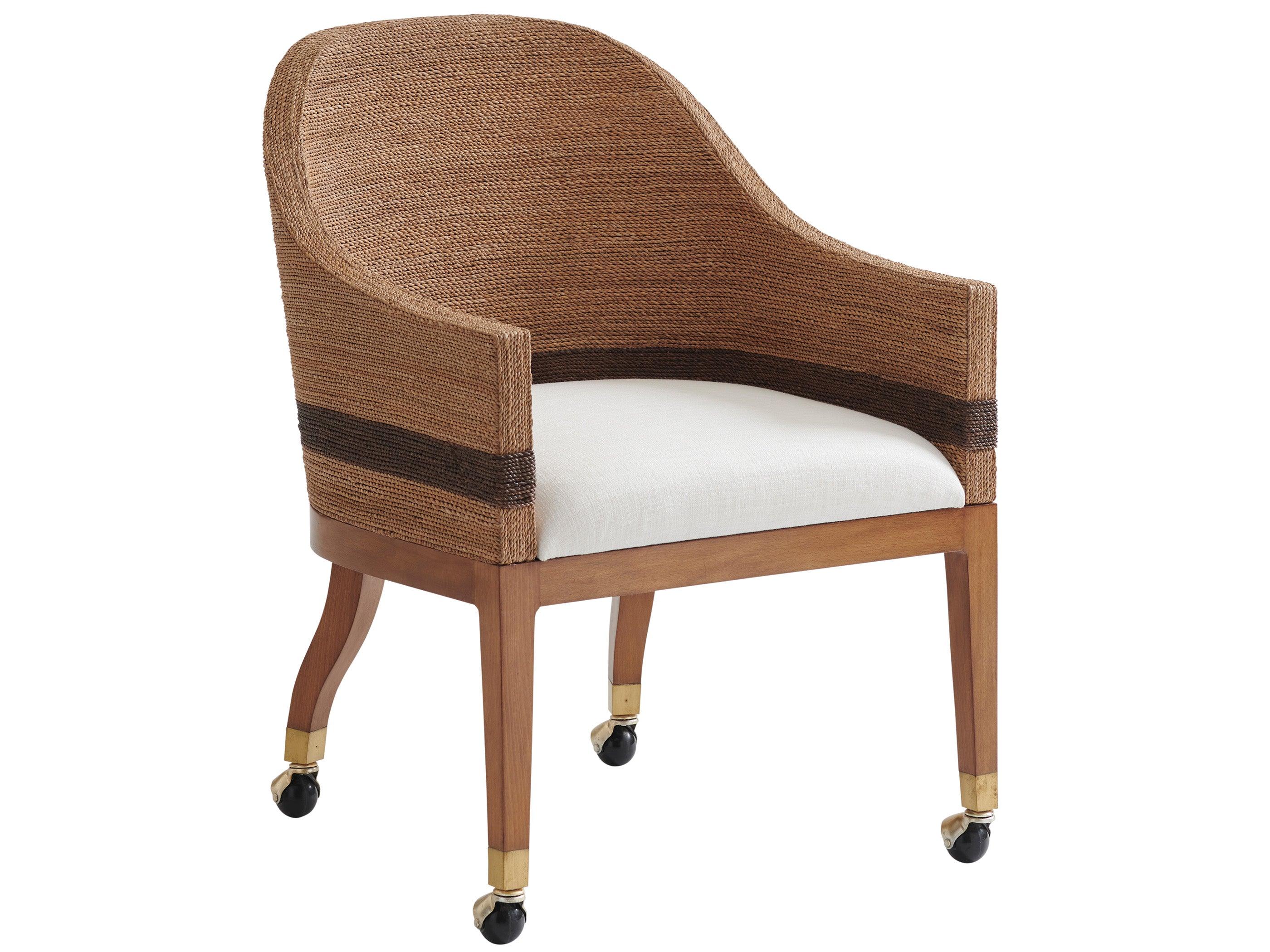 Palm Desert Dorian Woven Arm Chair With Casters - Frankwebs