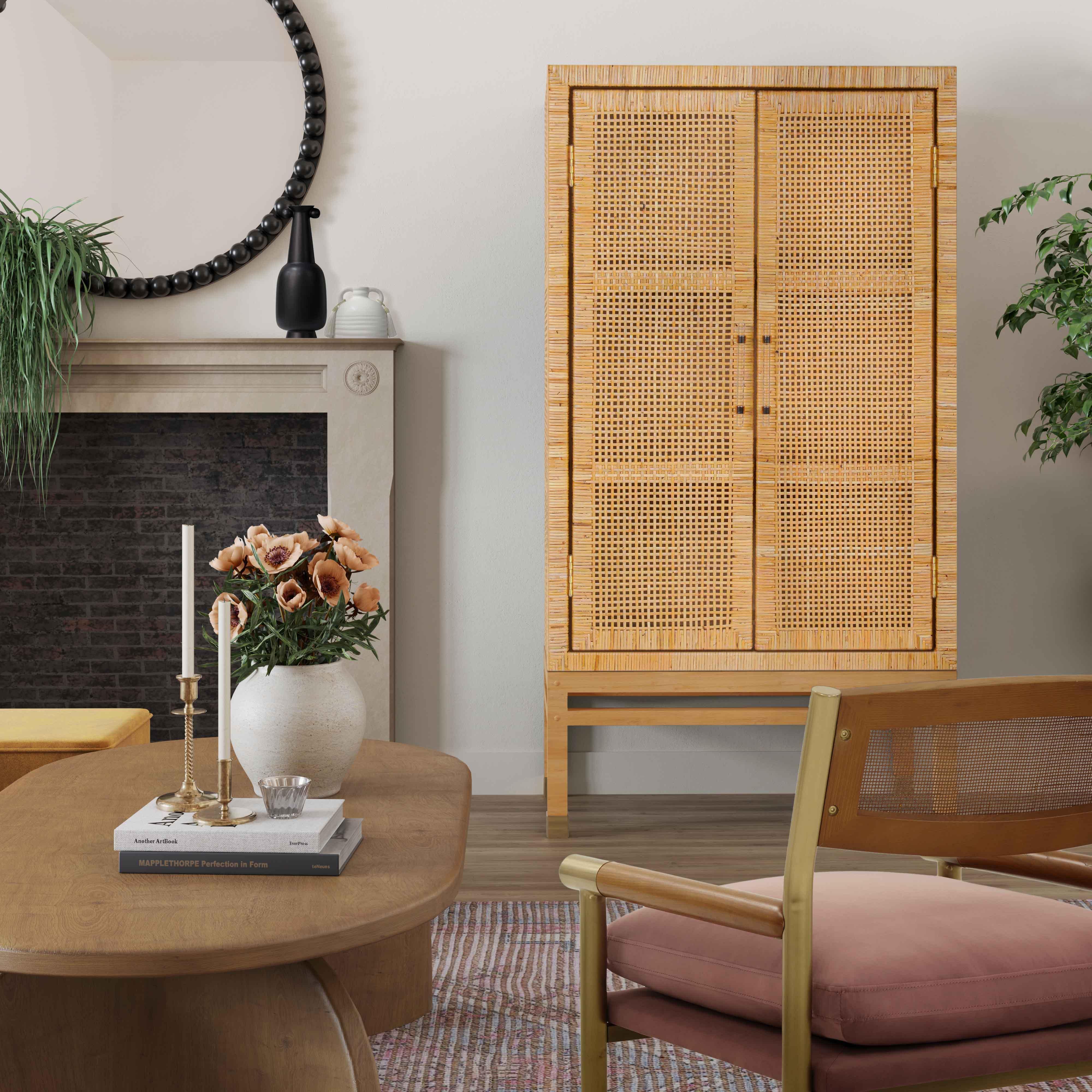 Amara Natural Woven Rattan Cabinet - Frankwebs