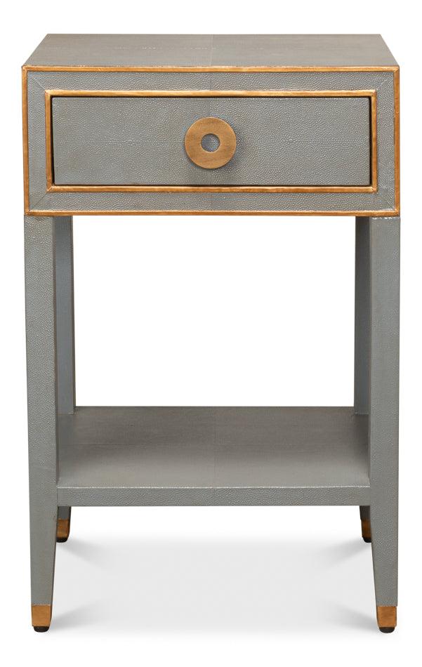 Gabriella Shagreen Nightstand Storm Grey - Frankwebs