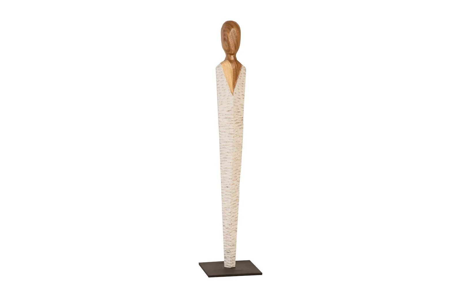 Vested Female Sculpture, Small, Chamcha, Natural, White, Gold - Frankwebs