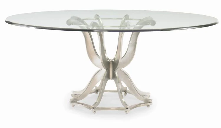Omni Metal Dining Table Base With Glass Top - Frankwebs