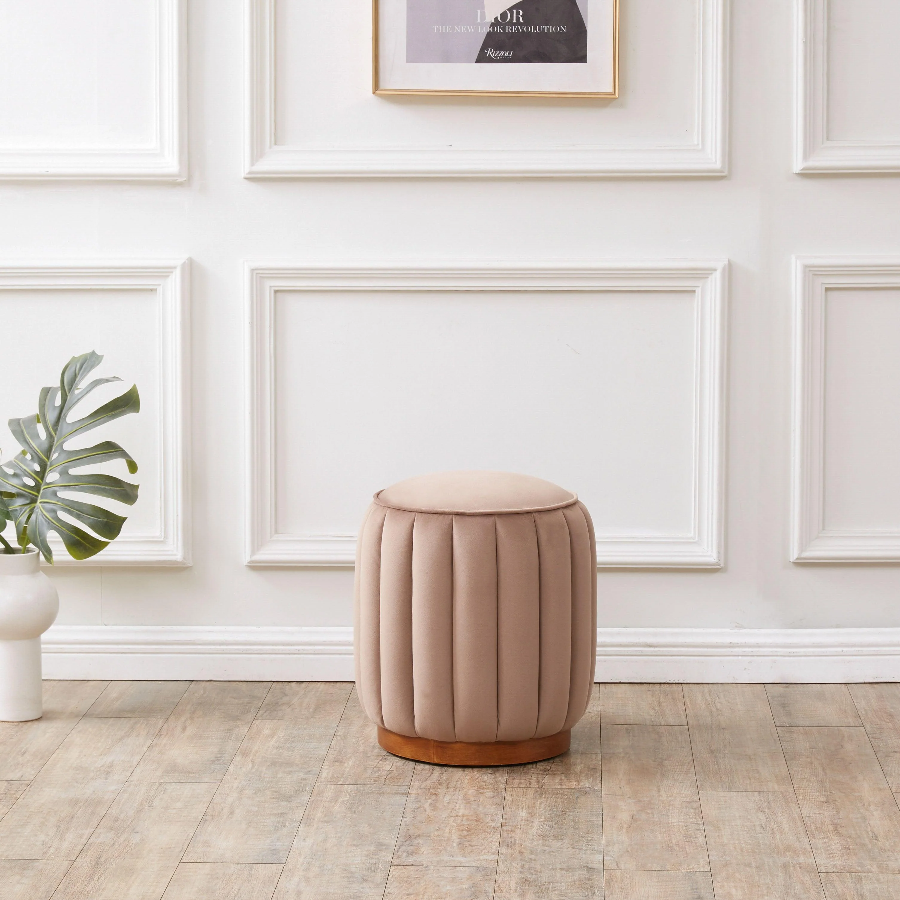 SHERRIE ROUND CHANNEL TUFTED OTTOMAN - Frankwebs