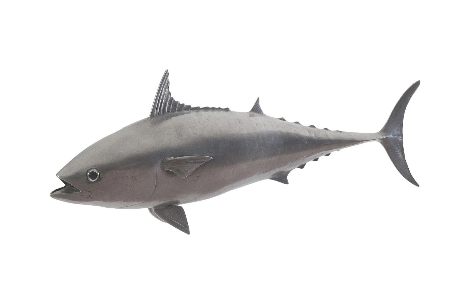 Mackerel Fish Wall Sculpture, Resin, Polished Aluminum Finish - Frankwebs