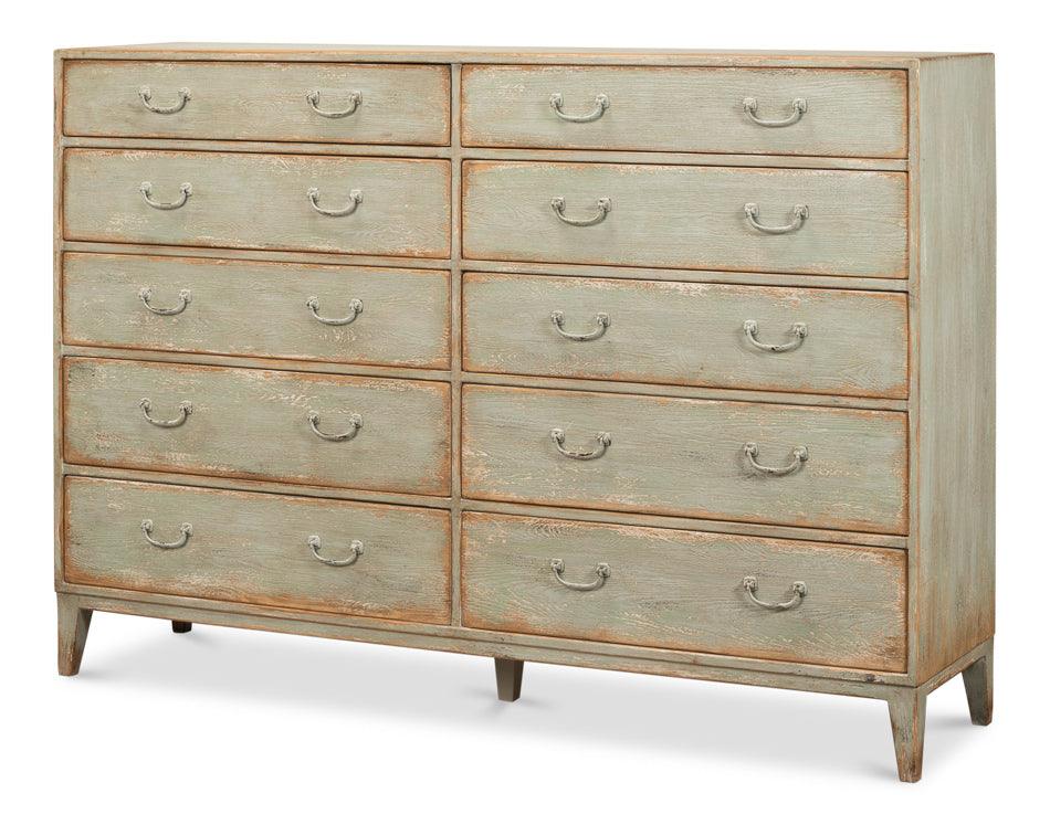 Willow 10 Drawer Commode - Sage - Frankwebs