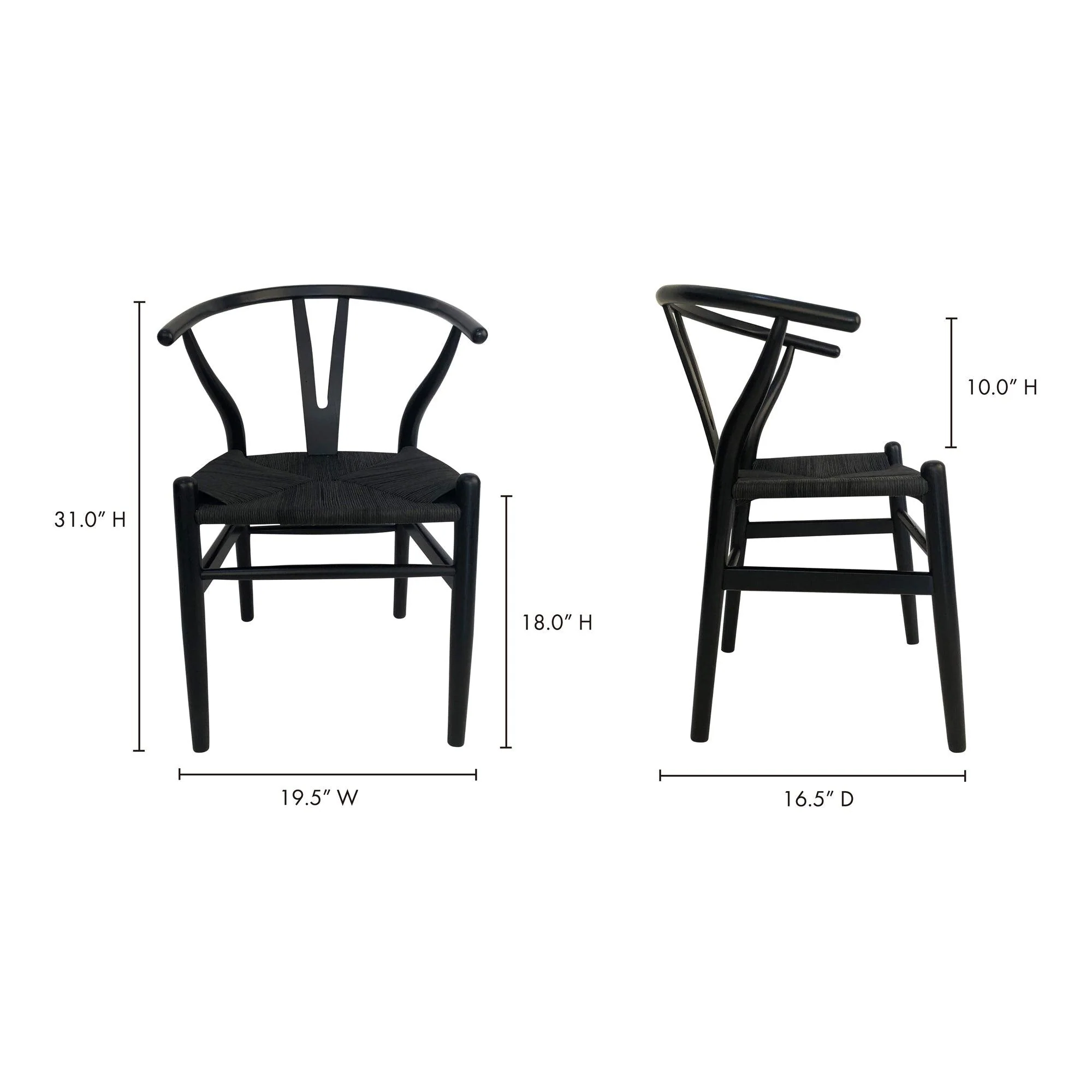 Ventana Dining Chair Black - Set Of Two - Frankwebs