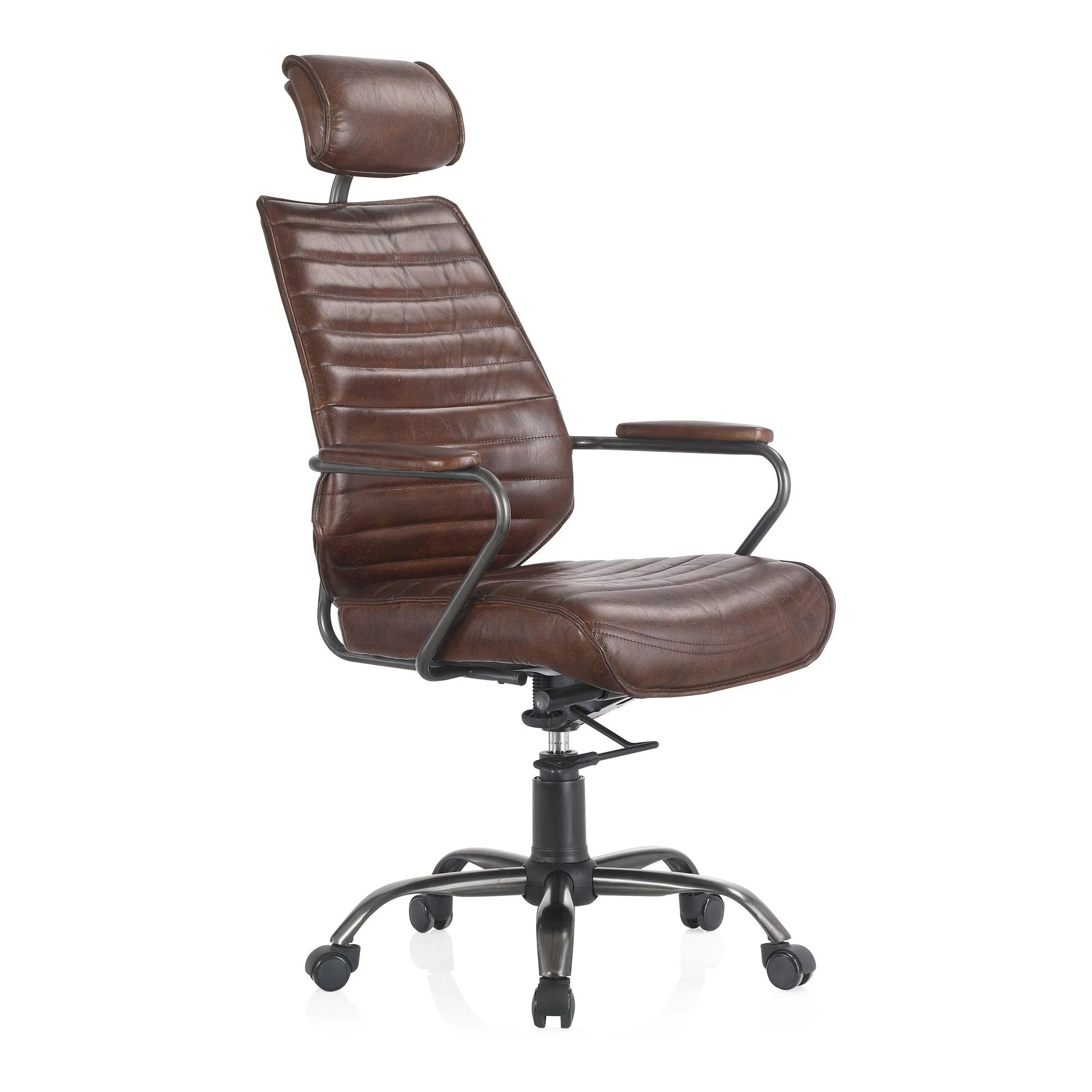 Executive Office Chair Dark Brown Leather - Frankwebs