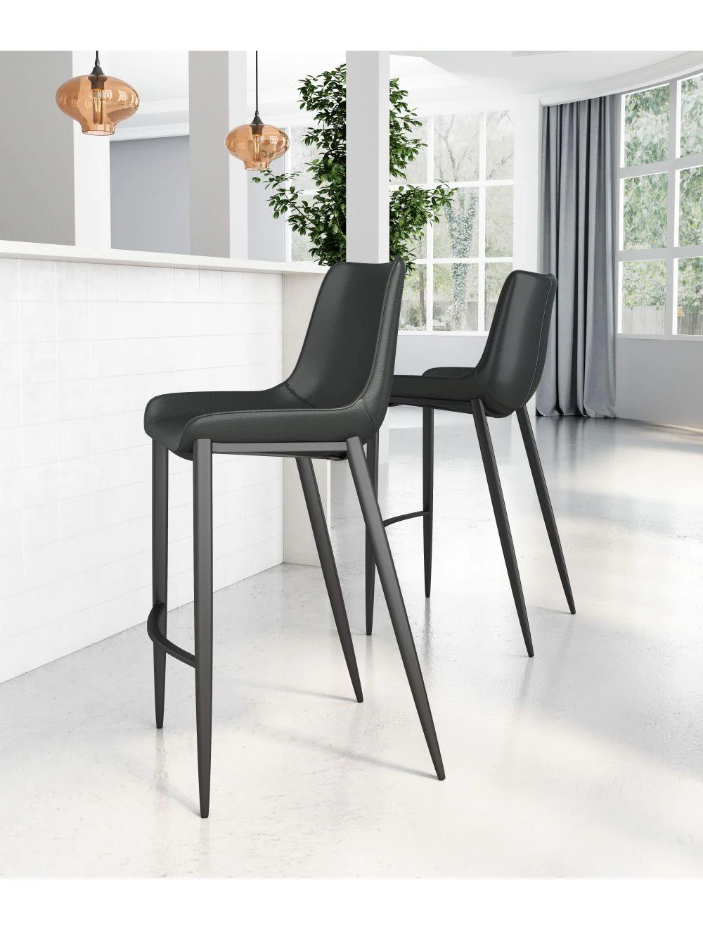 Magnus Bar Chair (Set of 2) Black - Frankwebs
