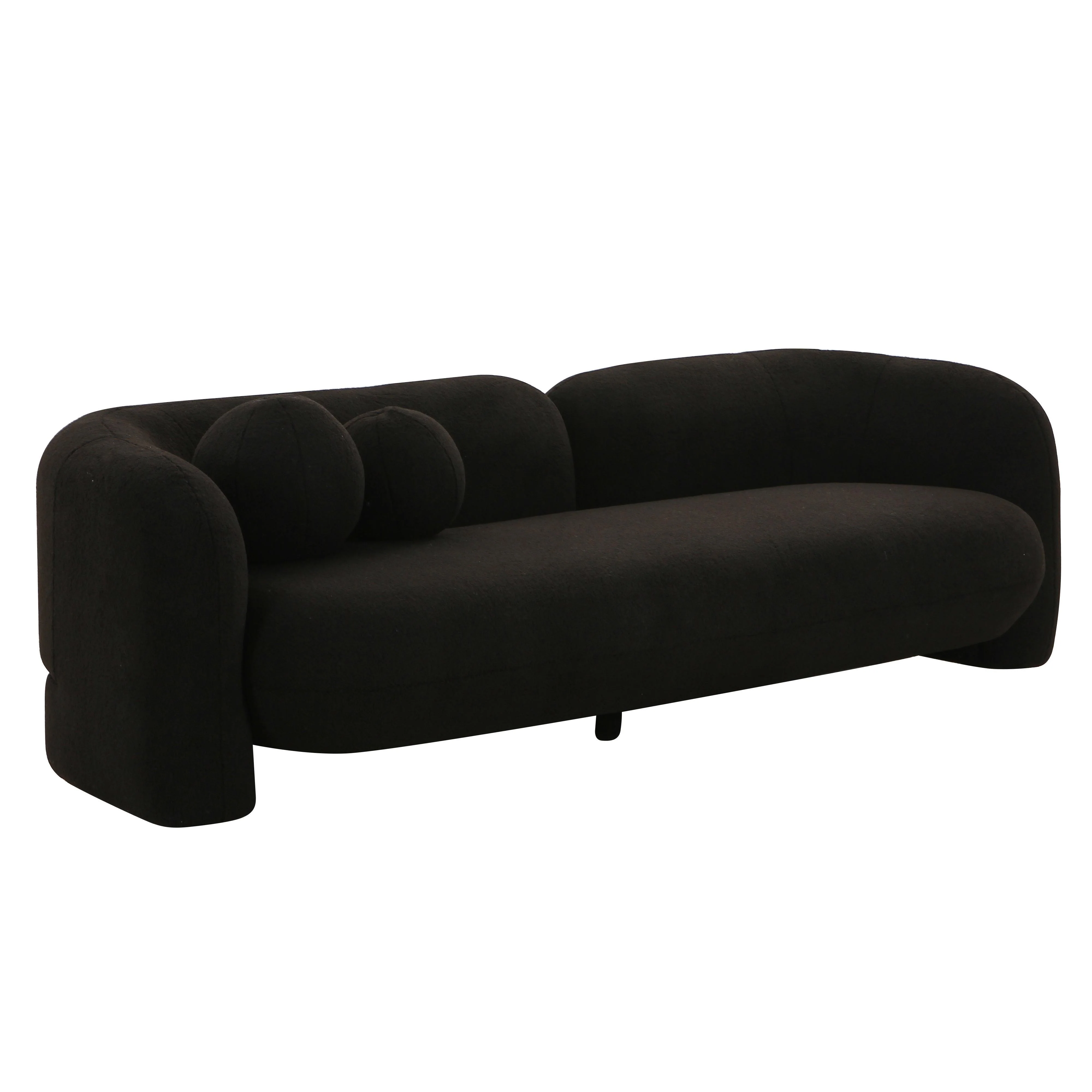 Amelie Black Faux Fur Sofa - Frankwebs