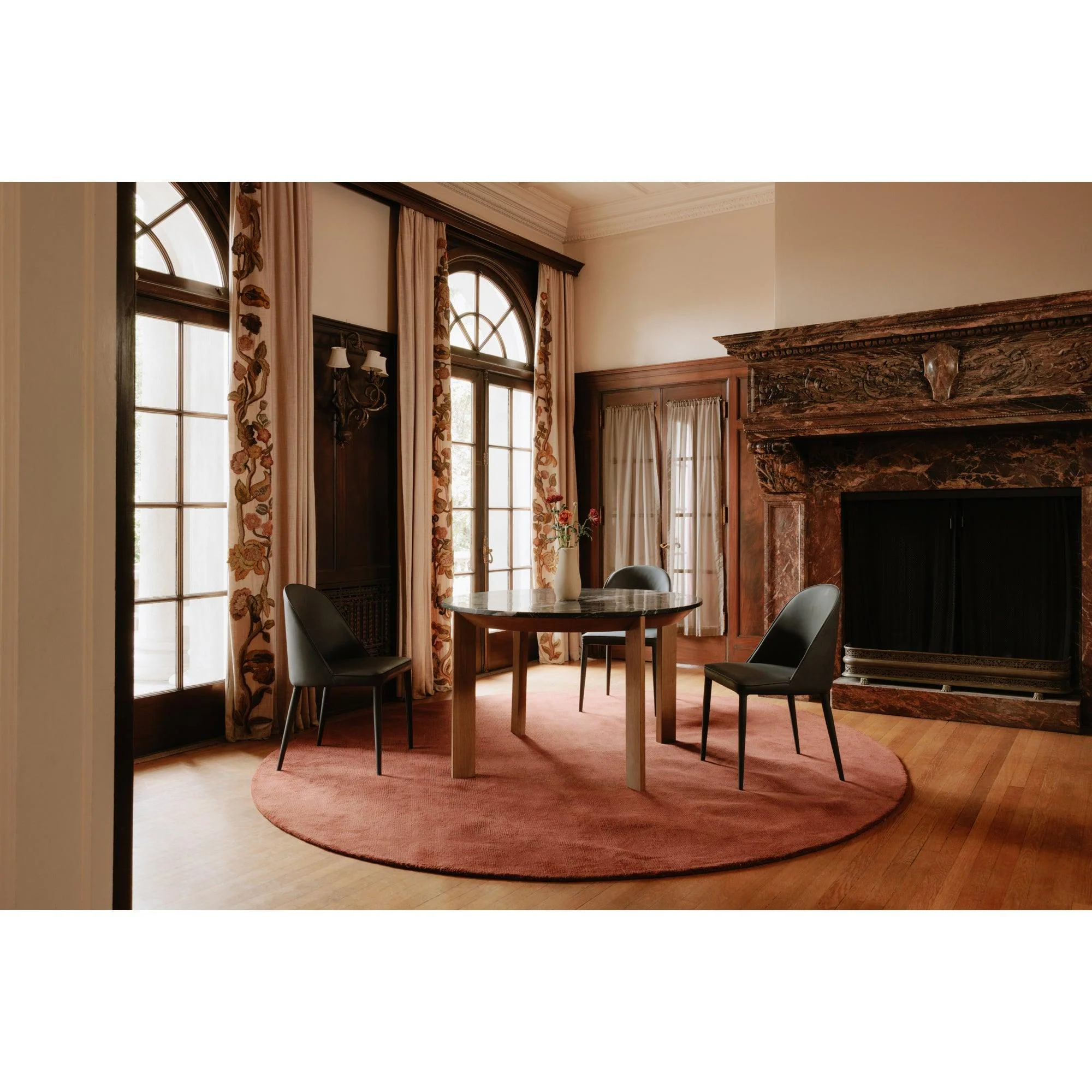 Burton Dining Chair Black Fade Vegan Leather - Set Of Two - Frankwebs