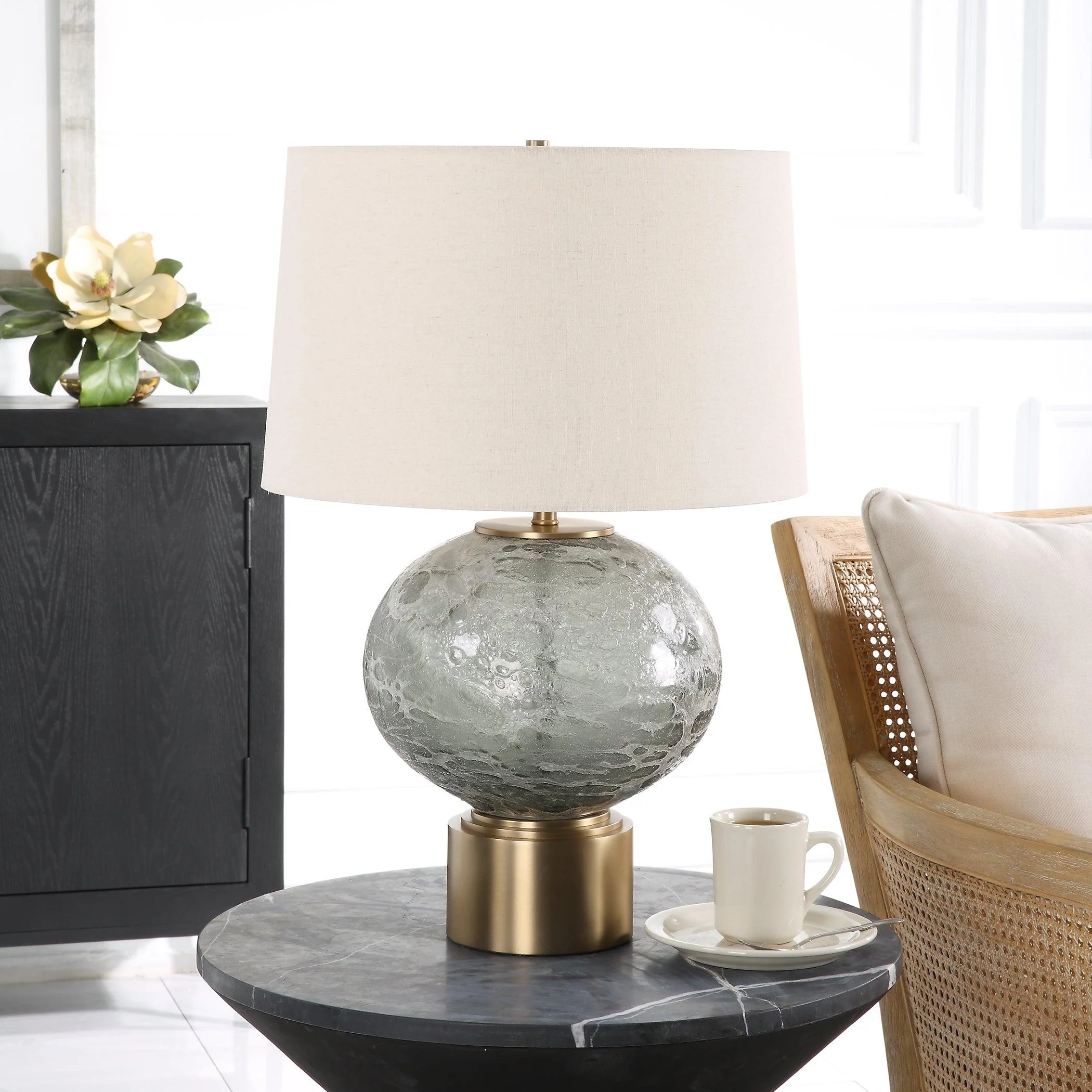 Lunia Gray Glass Table Lamp - Frankwebs