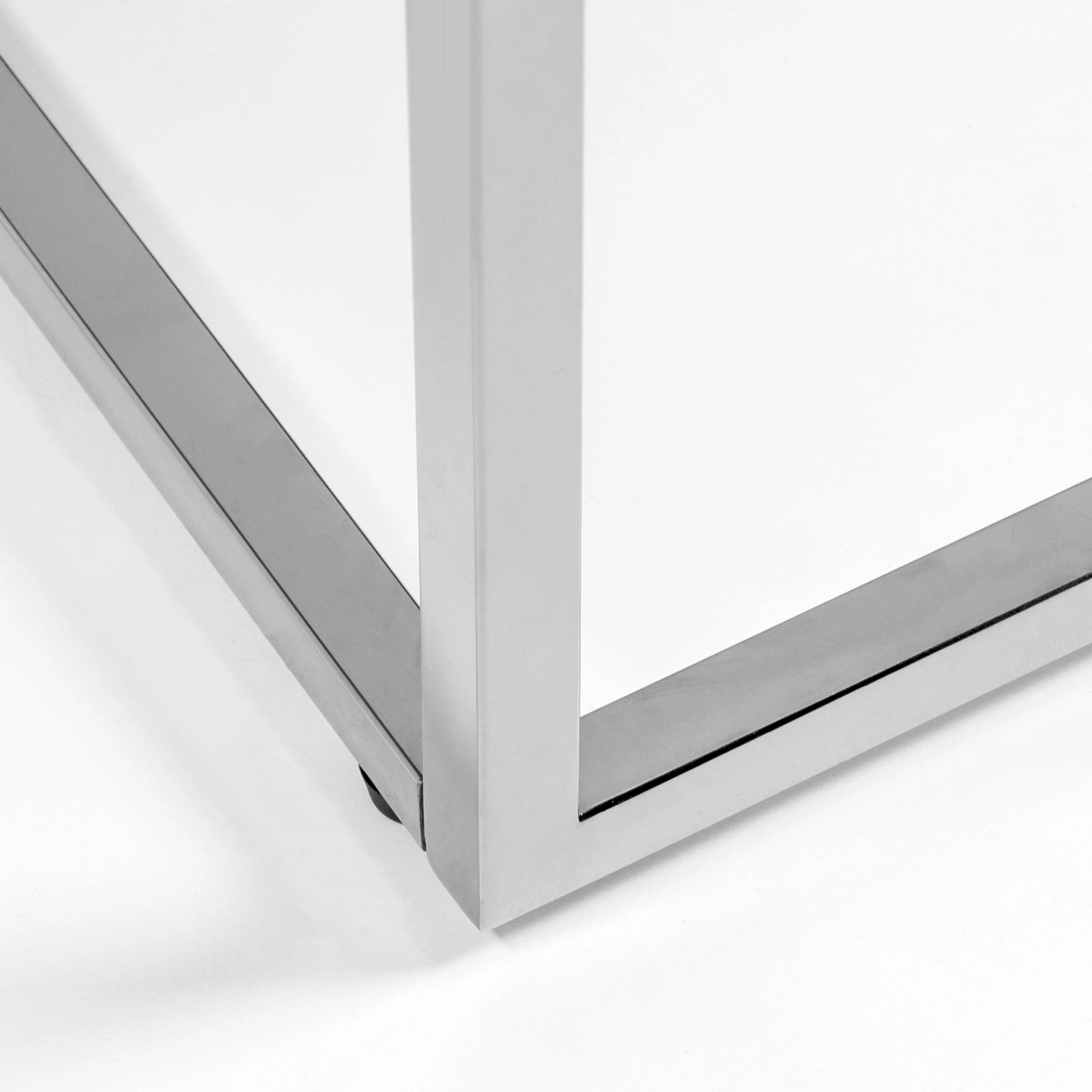 Teresa Rectangle Coffee Table with Polished Stainless Steel Base - Frankwebs