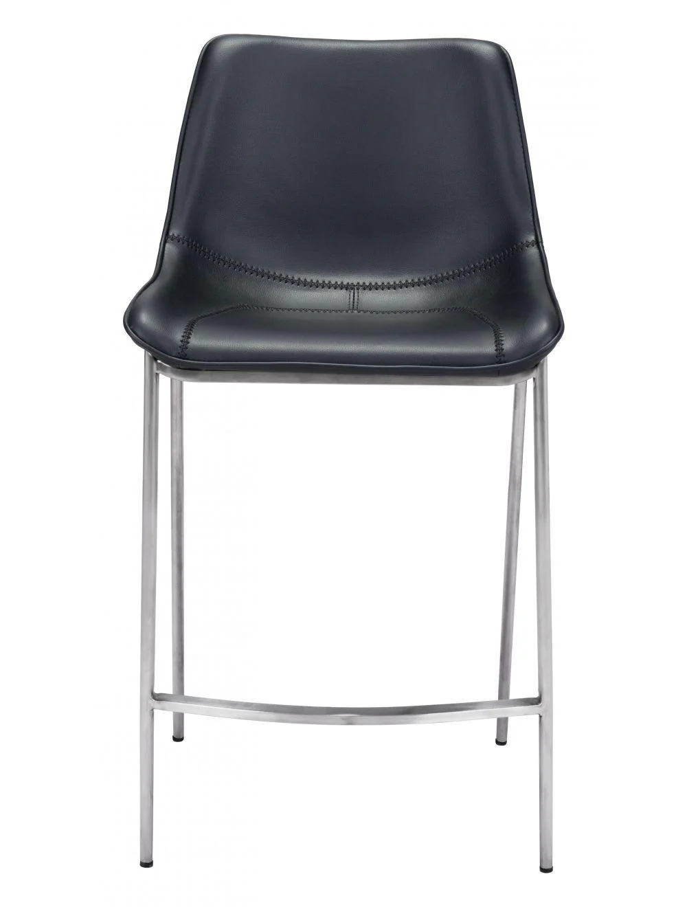 Magnus Counter Chair (Set of 2) Black & Silver - Frankwebs