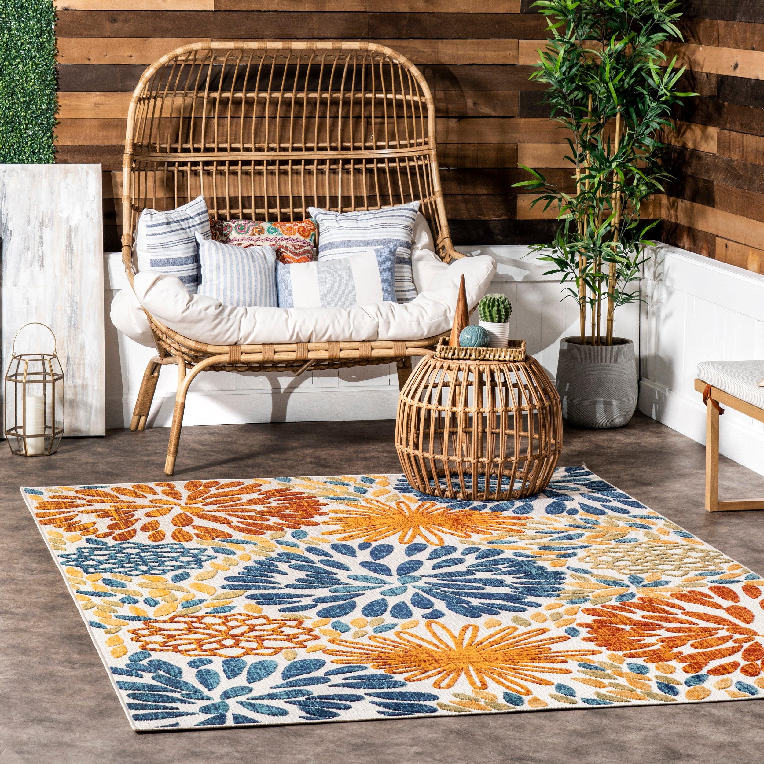 Monique Floral Indoor/Outdoor Area Rug - Frankwebs