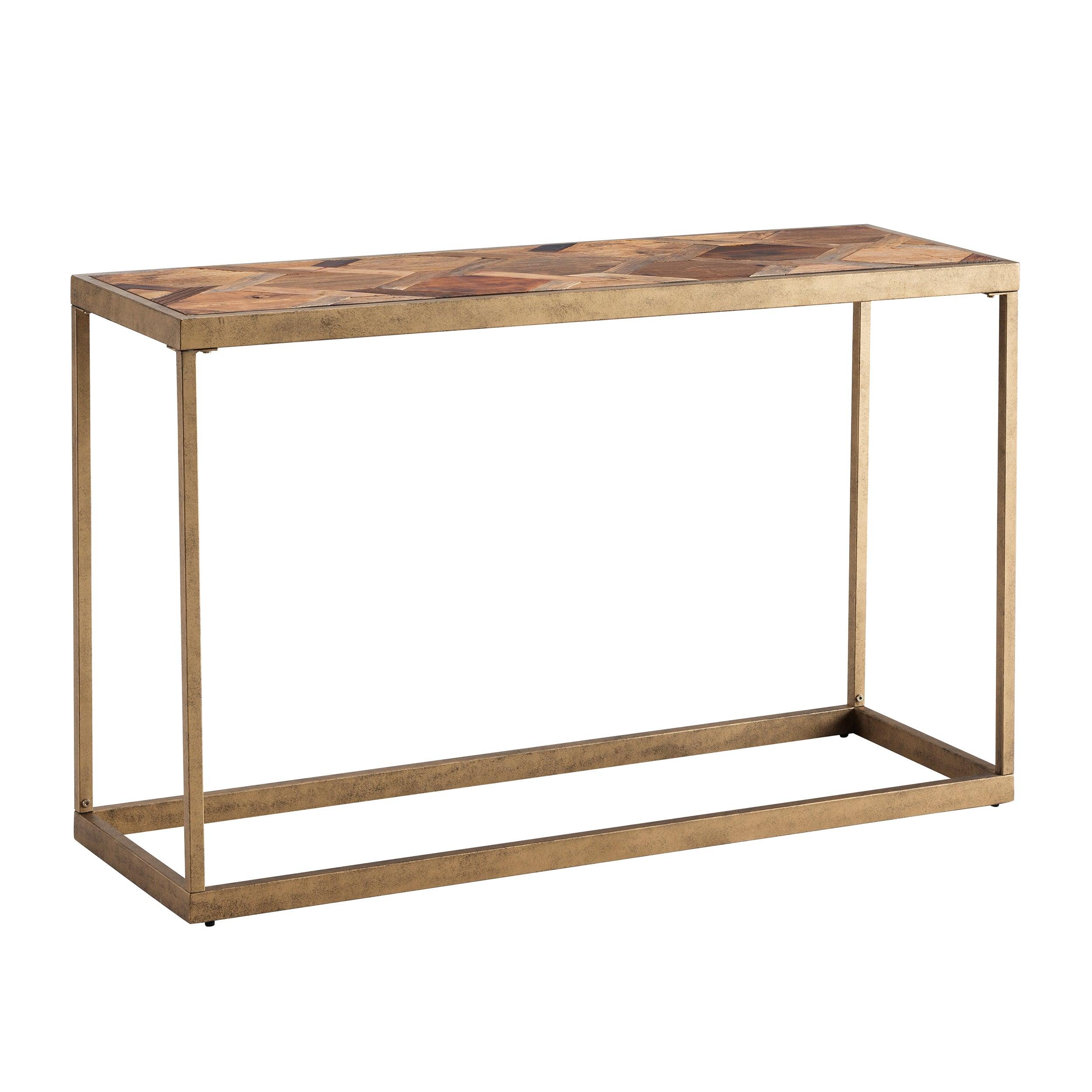 Dorville Reclaimed Wood Patchwork Console Table - Frankwebs