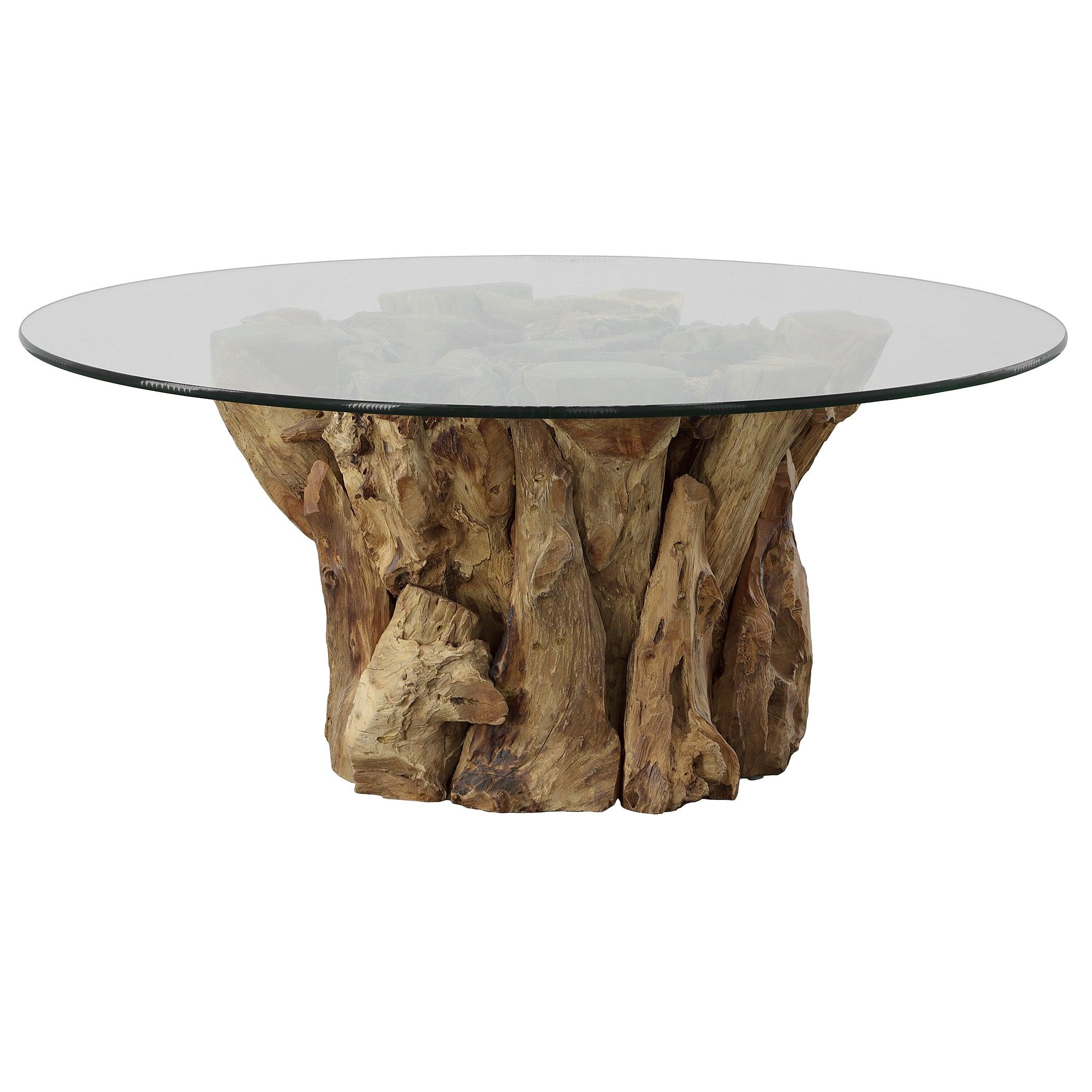Driftwood Glass Top Large Coffee Table - Frankwebs
