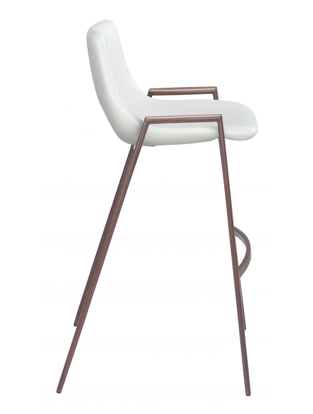 Desi Bar Chair (Set of 2) White & Walnut - Frankwebs