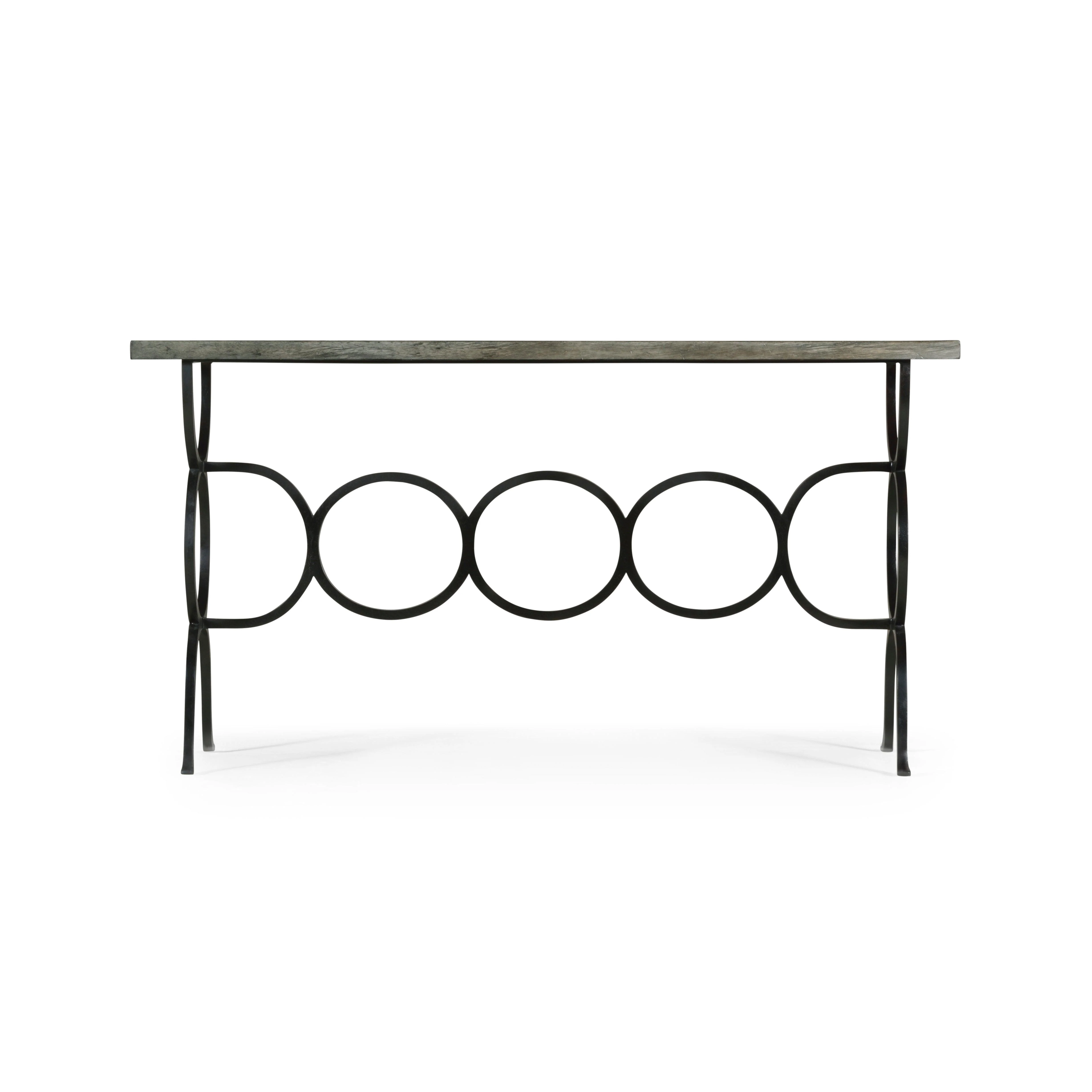 Casual Accents Dark Antique Grey Iron Base Console Table - Frankwebs