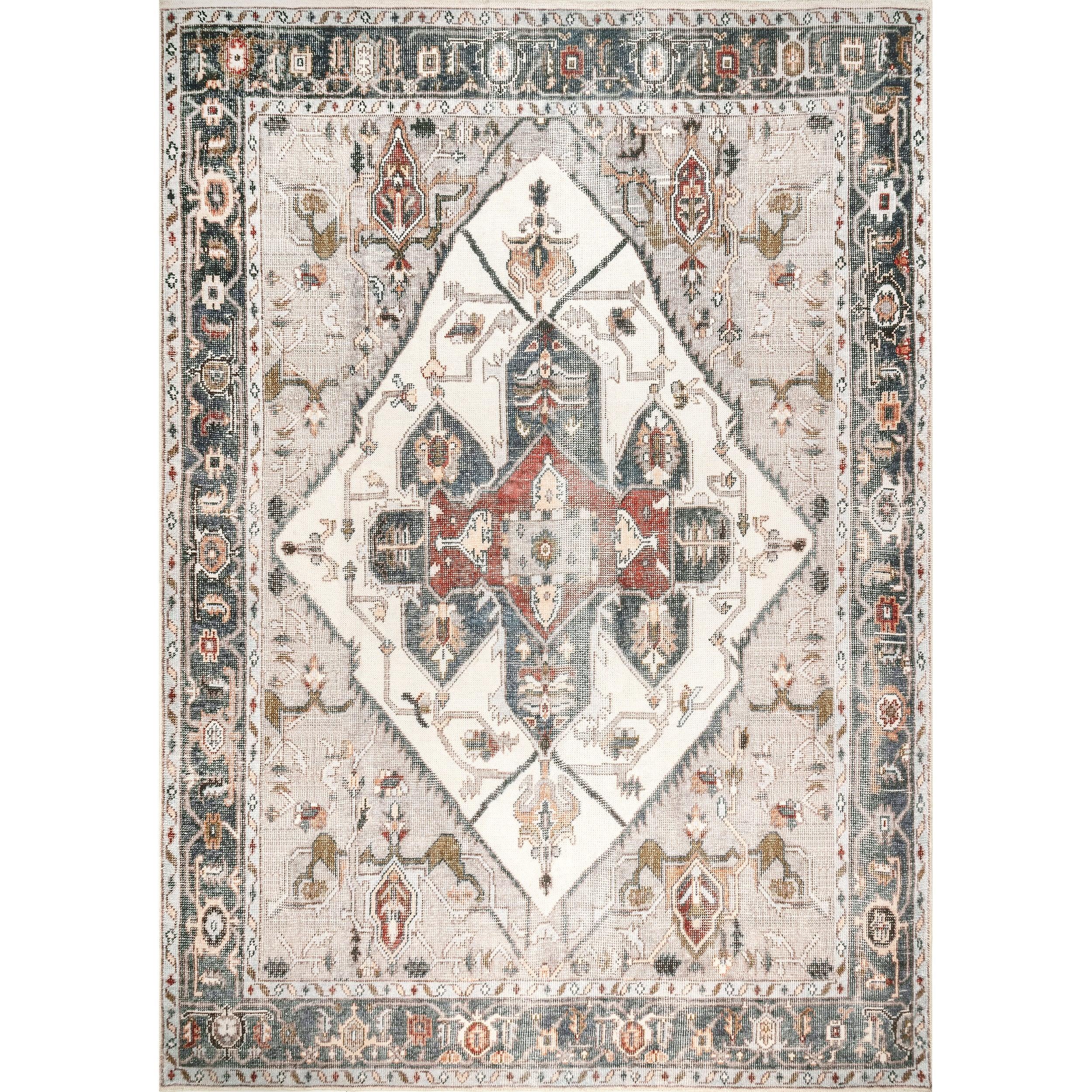 Mali Machine Washable Traditional Medallion Area Rug - Frankwebs