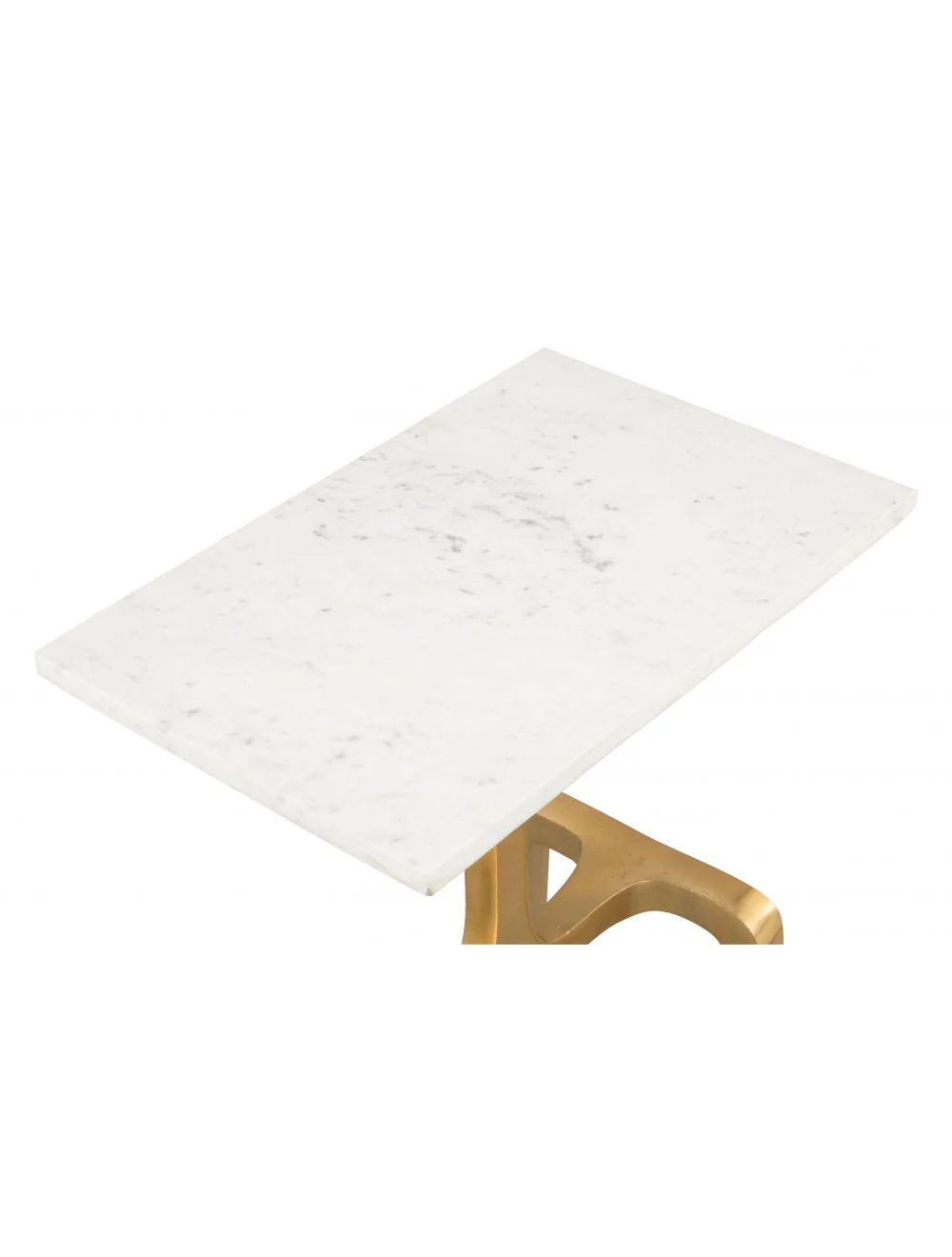 Clement Marble Side Table White & Gold - Frankwebs