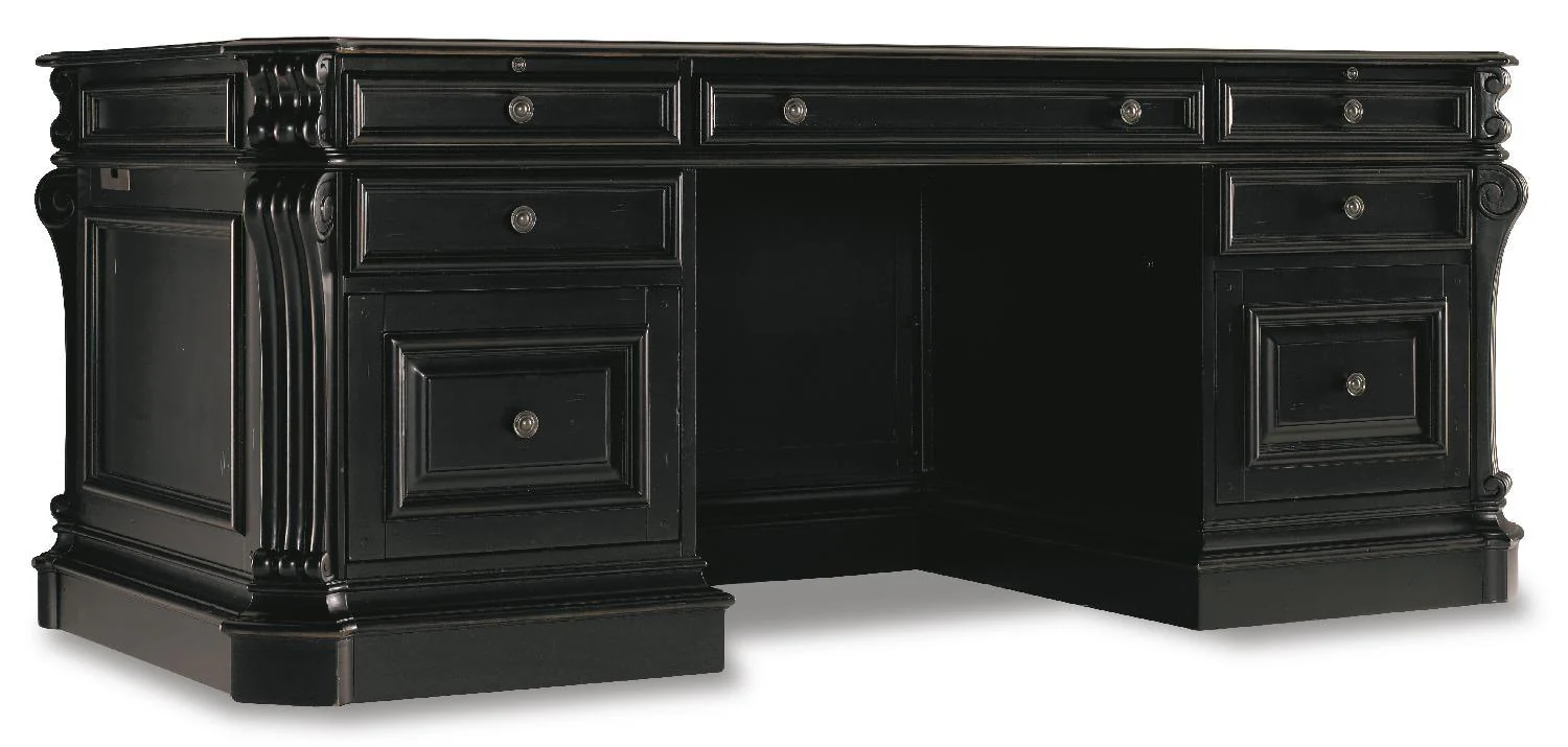 Telluride 76'' Executive Desk withLeather Panels - Frankwebs