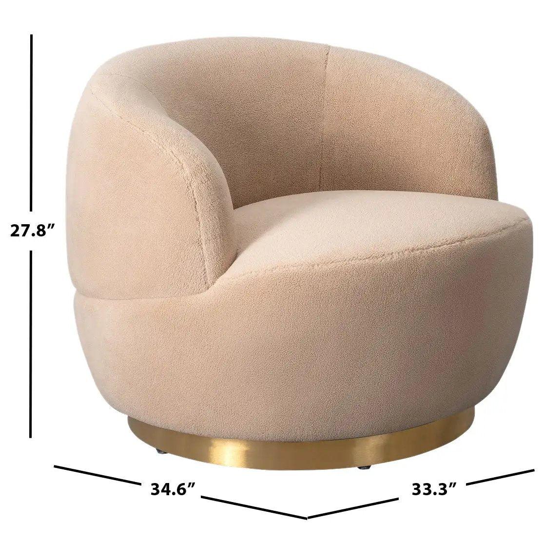 FLYNN FAUX LAMB WOOL SWIVEL CHAIR - Frankwebs