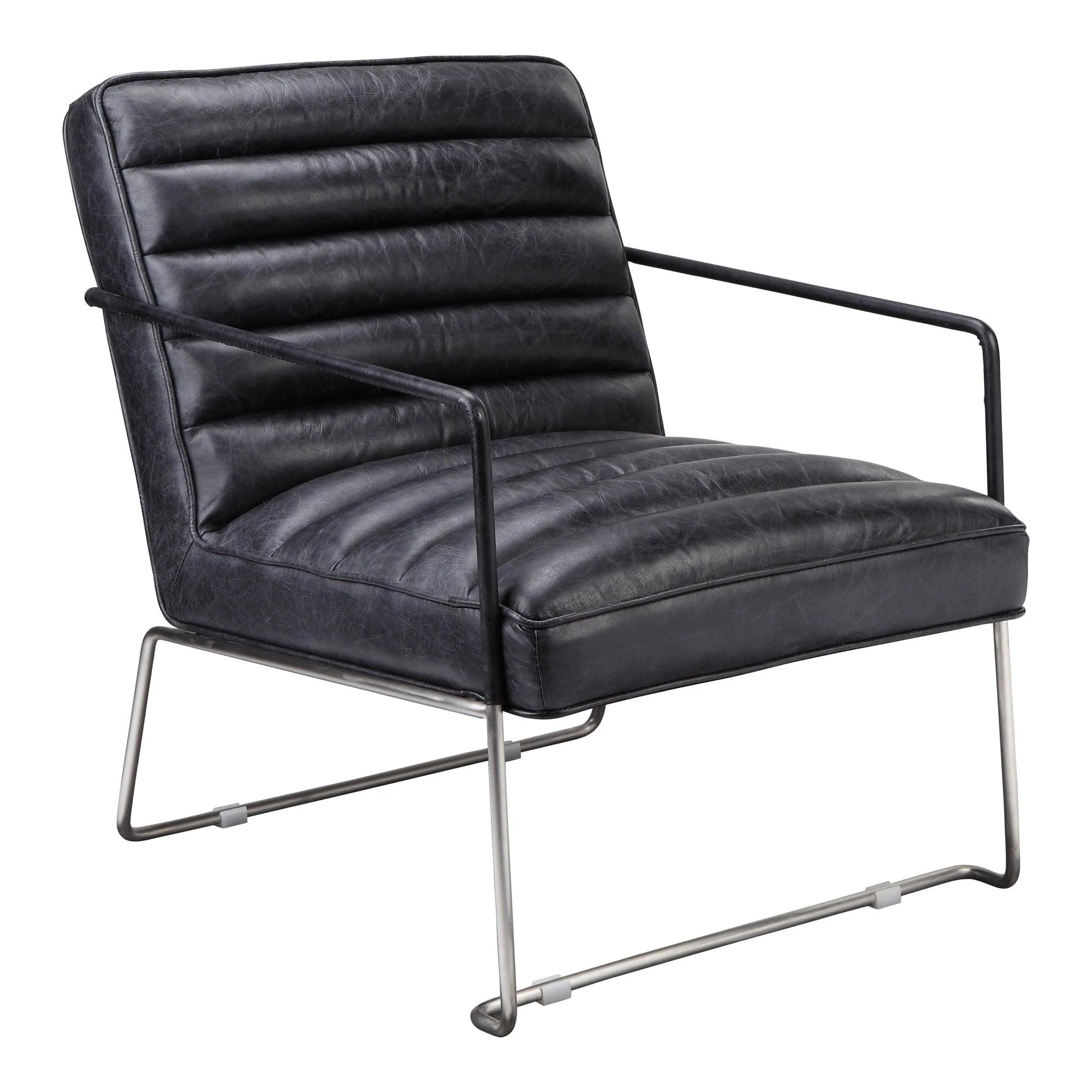 Desmond Club Chair Onyx Black Leather - Frankwebs