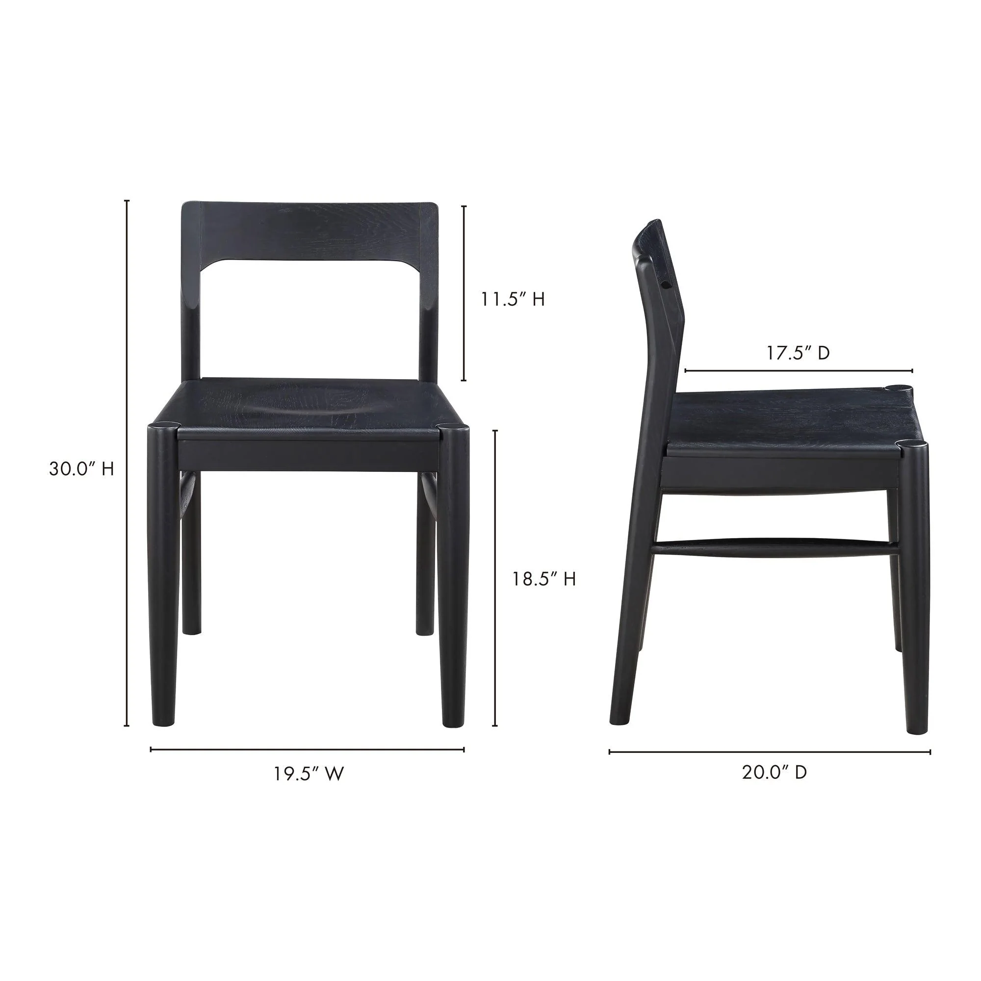 Owing Dining Chair Black - Set Of Two - Frankwebs