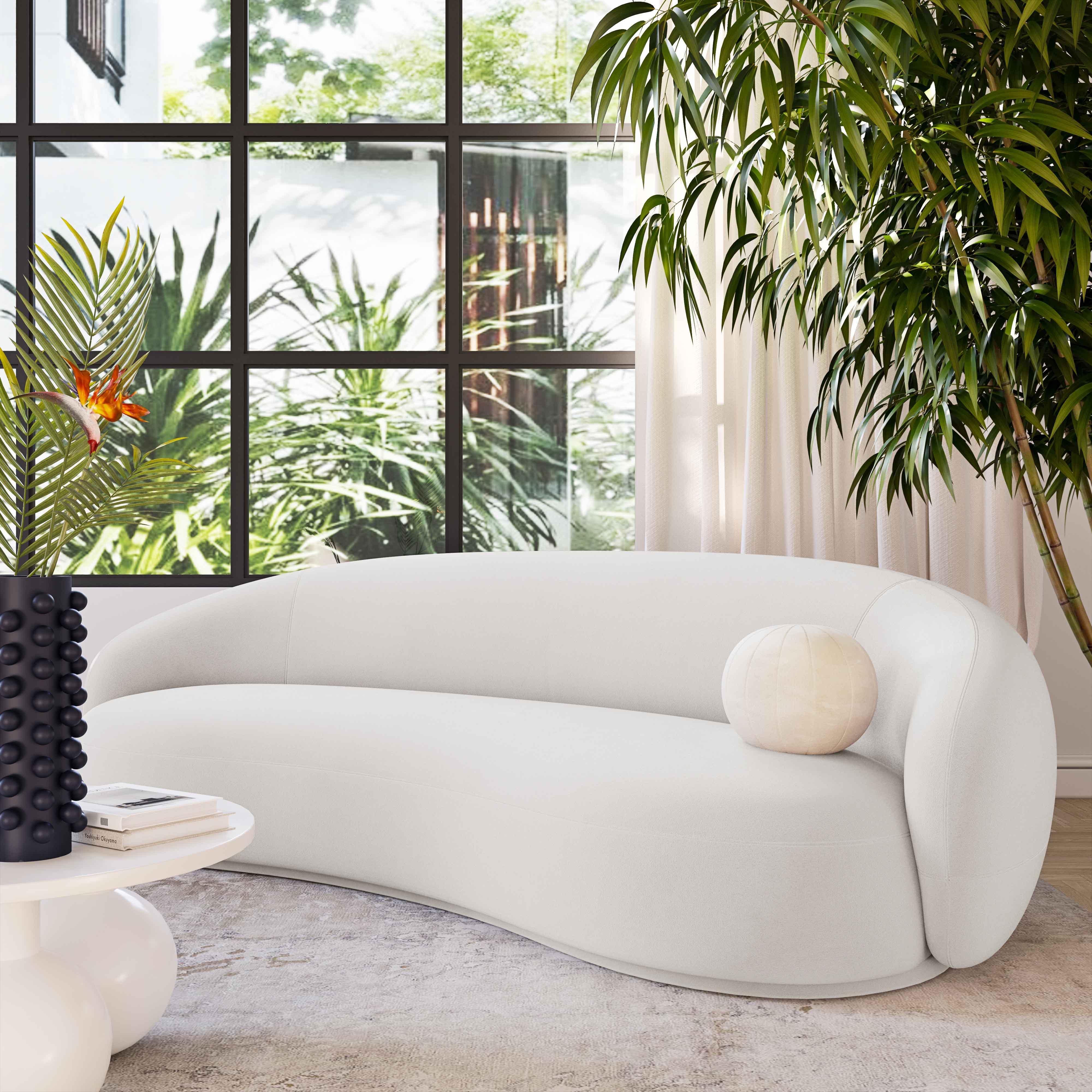 Kendall Cream Velvet Sofa - Frankwebs