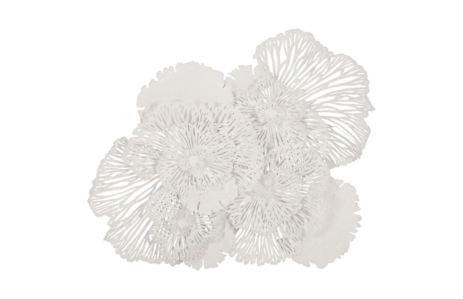 Flower Wall Art, Large, White, Metal - Frankwebs